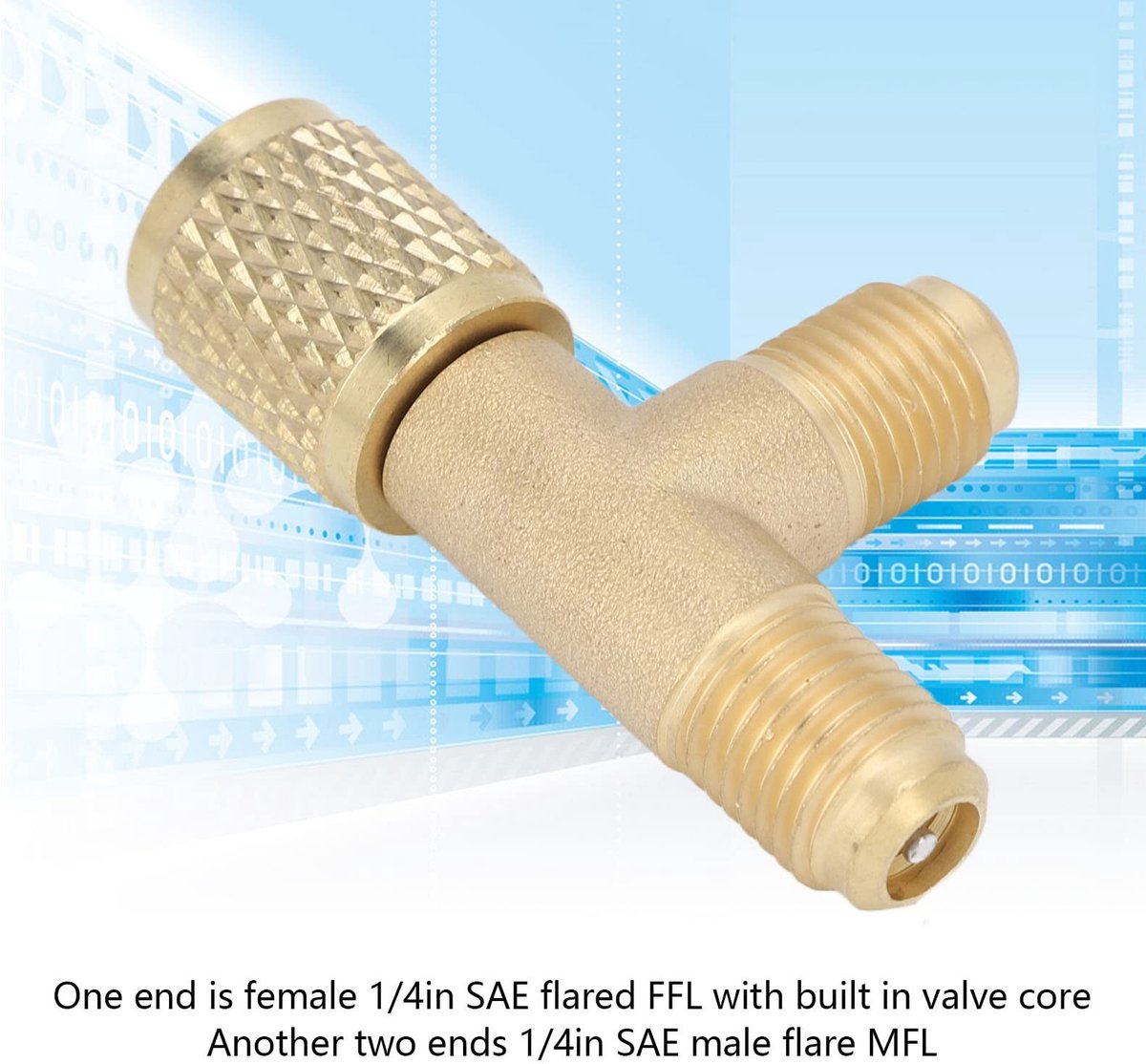 Dailygoods - Vacuum adapter - Valve Core T-Adapter - Messing Quick Coupling - Access Tee - Geschikt voor R22 R12 R134
