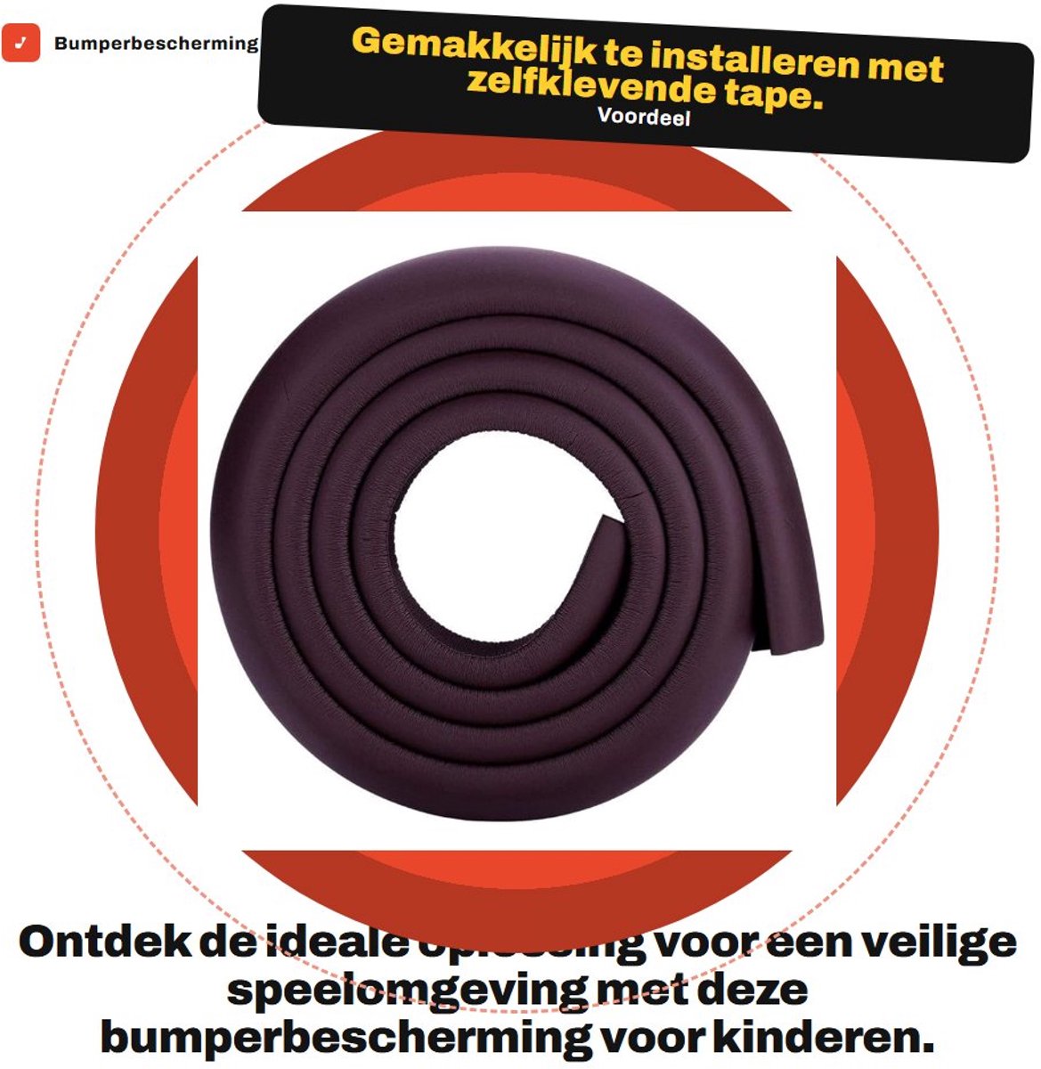 Dailygoods- Bumperbescherming Zacht en Duurzaam - Hoekbescherming - Bescherming voor Kinderen - Meubelrandbescherming - 2 m Lange Strip - Milieuvriendelijk en Niet Giftig
