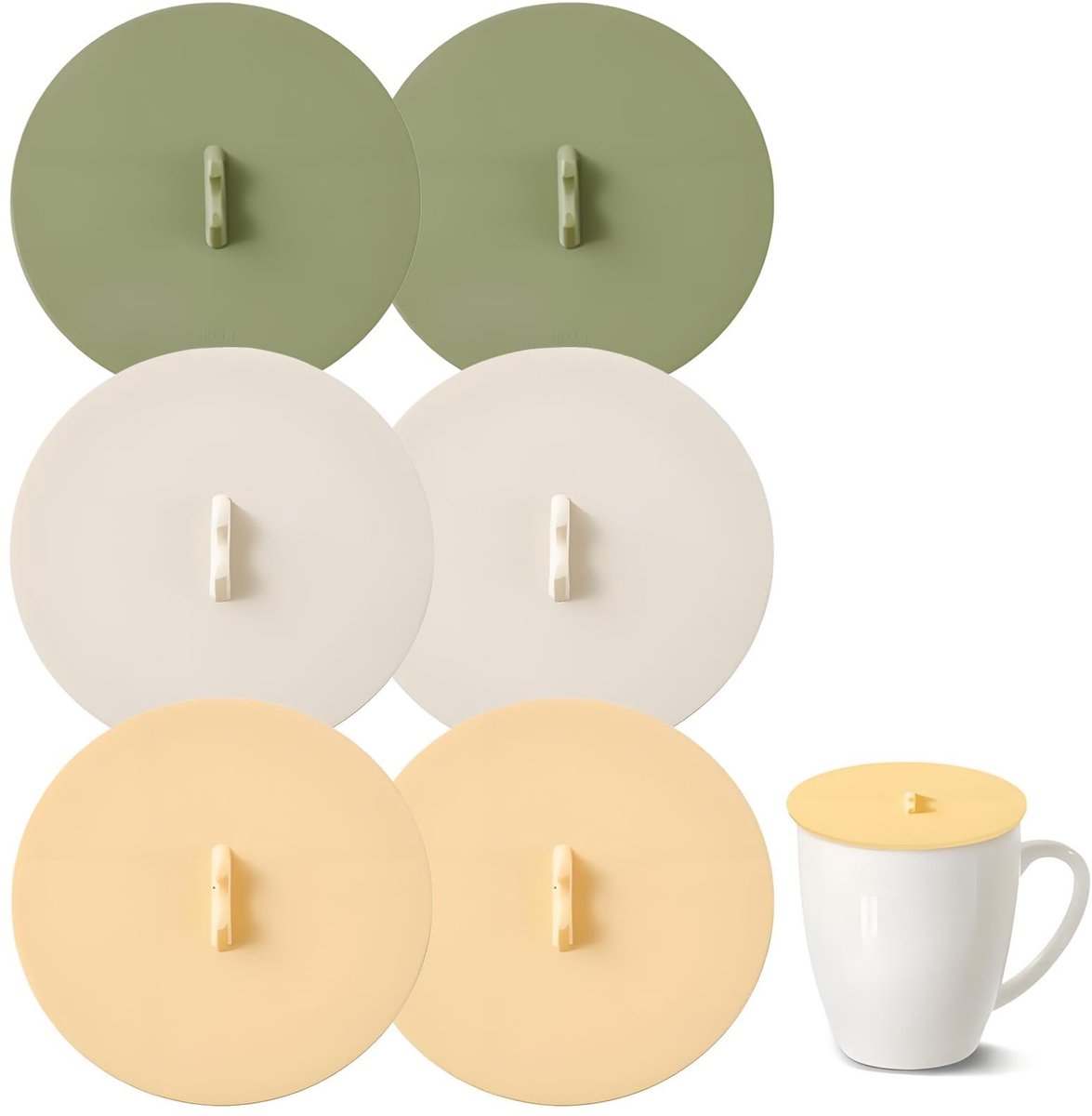 Dailygoods- Siliconen Deksels Herbruikbaar - 6 Stuks - Deksel voor Drinkglazen - Yoghurtdeksel - Antistof - Voedselveilig Siliconen - Bekerdeksel