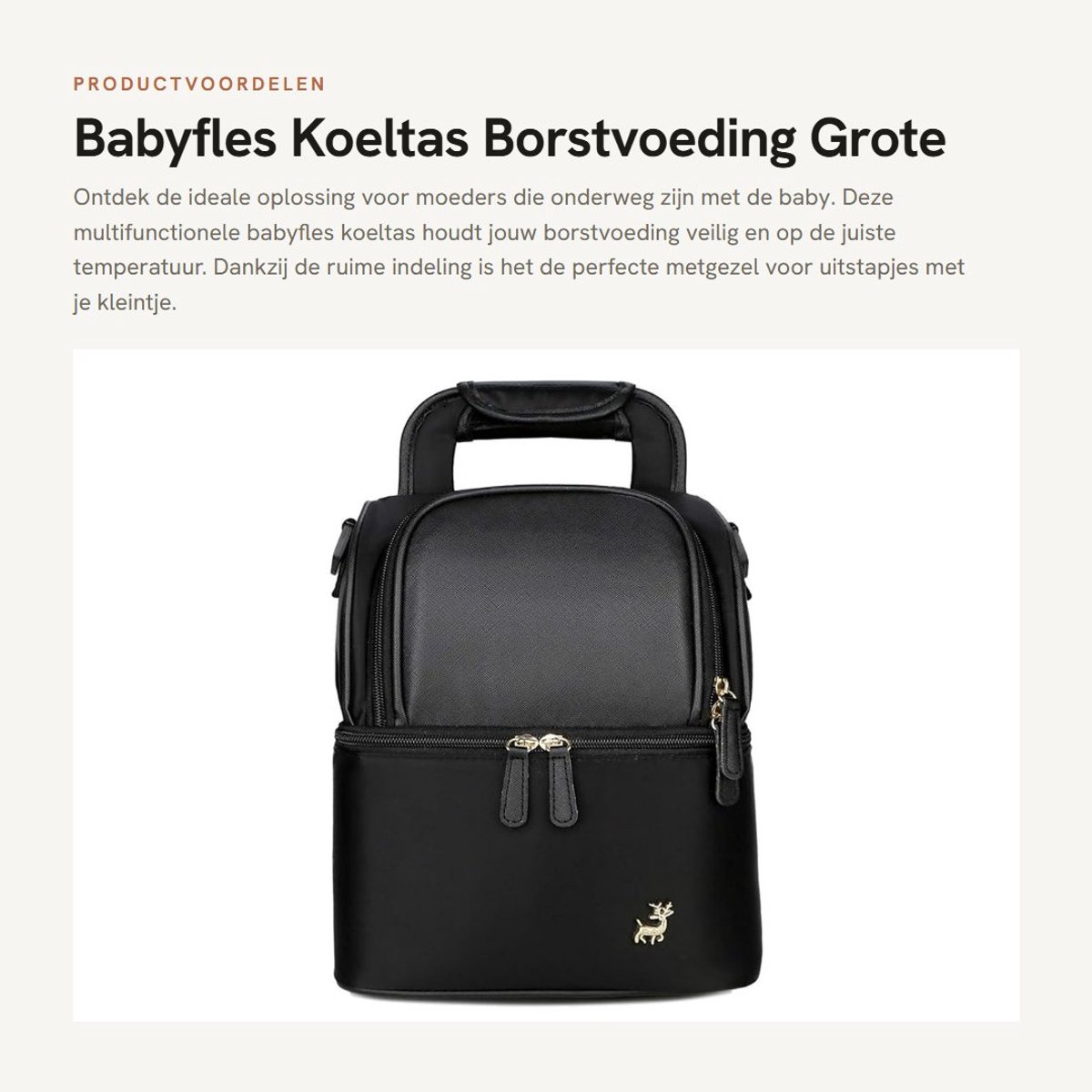 Dailygoods- Koeltas Waterdicht - Rugzak voor Moedermelk - Draagbare Isolatie - Grote Capaciteit - Borstvoeding - Toegang met Rits - Borstvoedingsrugzak