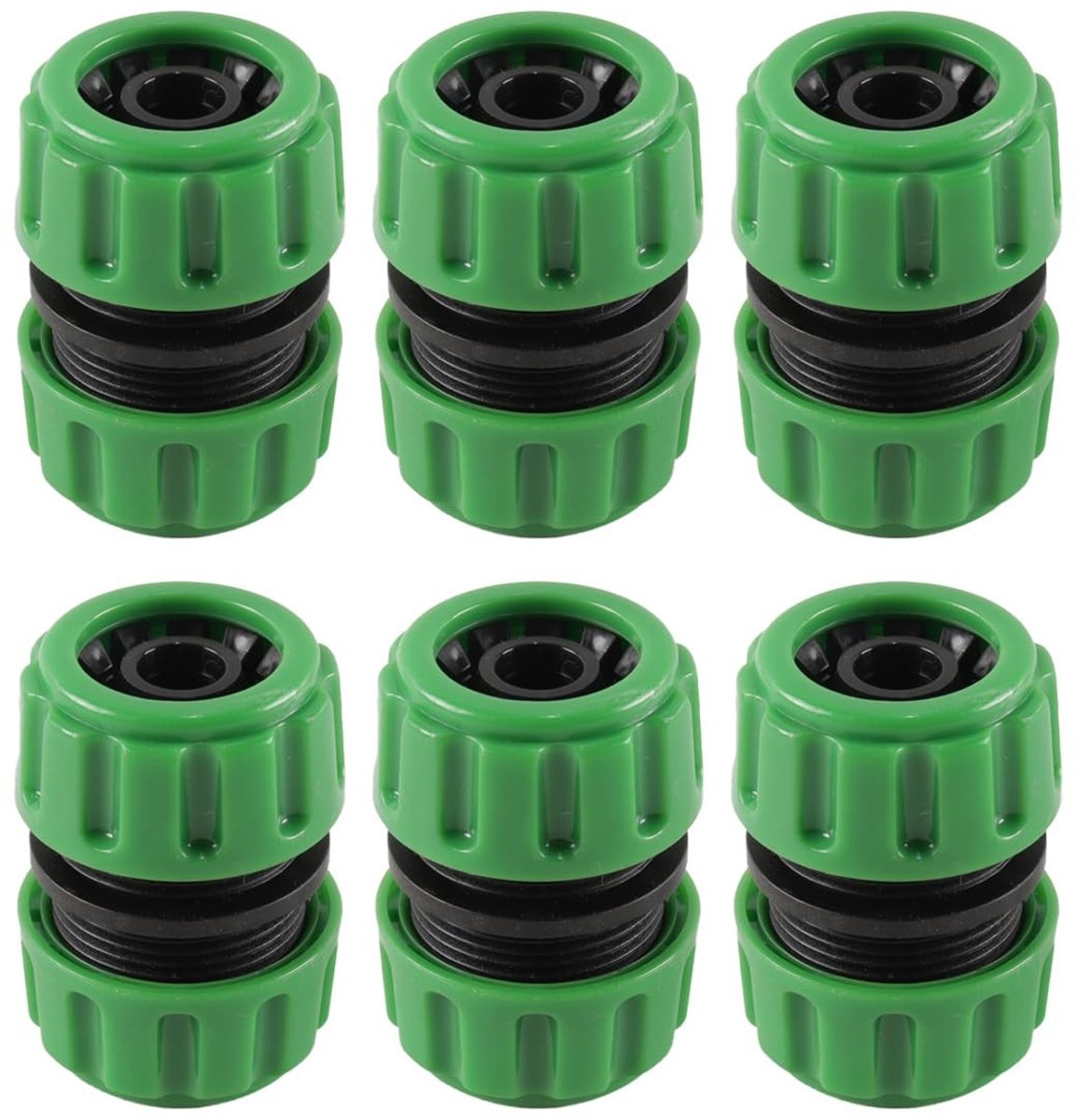 Dailygoods- Slangreparatieconnector 6 Stuks - Verlengstukken - Tuinslangverbindingen - Waterleidingen - Irrigatiesystemen - PP Materiaal - Groen - Tuinslangconnector