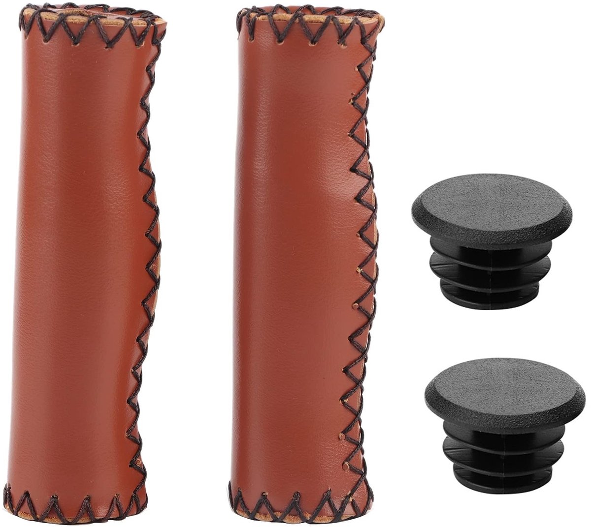 Dailygoods- Fietshandvat - Handgenaaide PU-stuurgrepen - Zachte sponsvulling - Geschikt voor 22 mm stuur - Eenvoudig te installeren - Uitstekende duurzaamheid en comfort - Fietshandgrepen