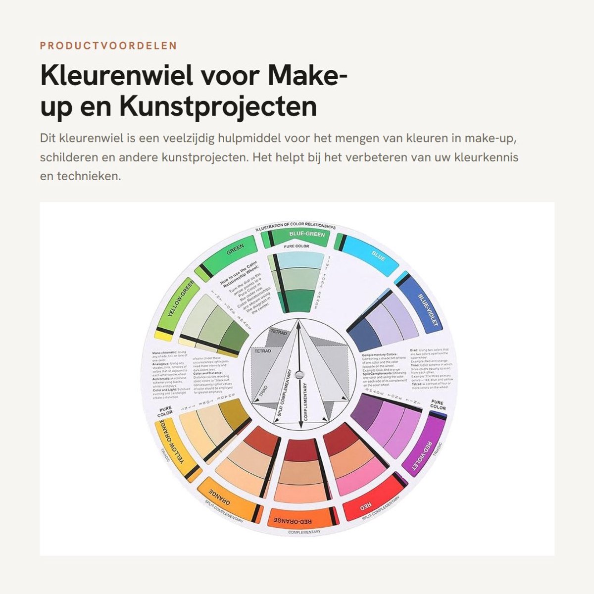 Dailygoods- Kleurenwiel Premium Kwaliteit - Kleurmengkaart - Menggereedschap - Onderwijs - Schilderen - Handwerk - Duurzaam Papier