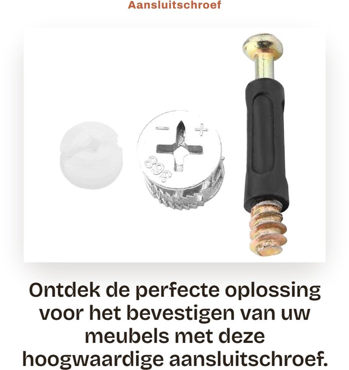 Dailygoods- Aansluitschroef Hoogwaardig Koolstofstaal - Bevestigingsplug - Connector - Meubelaccessoire - Robuust - Niet Giftig - Meubelschroef