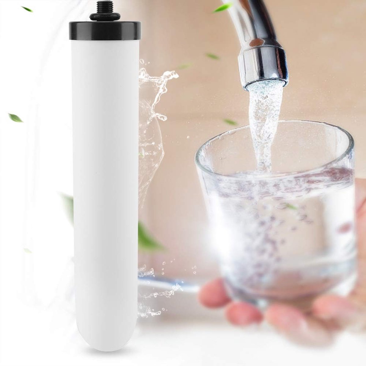 Dailygoods- Waterfilterelement keramisch - Vervangingsfilter - Actieve kool - Verwijdert kalk - Verwijdert microben - Hoge porositeit - Waterfilter