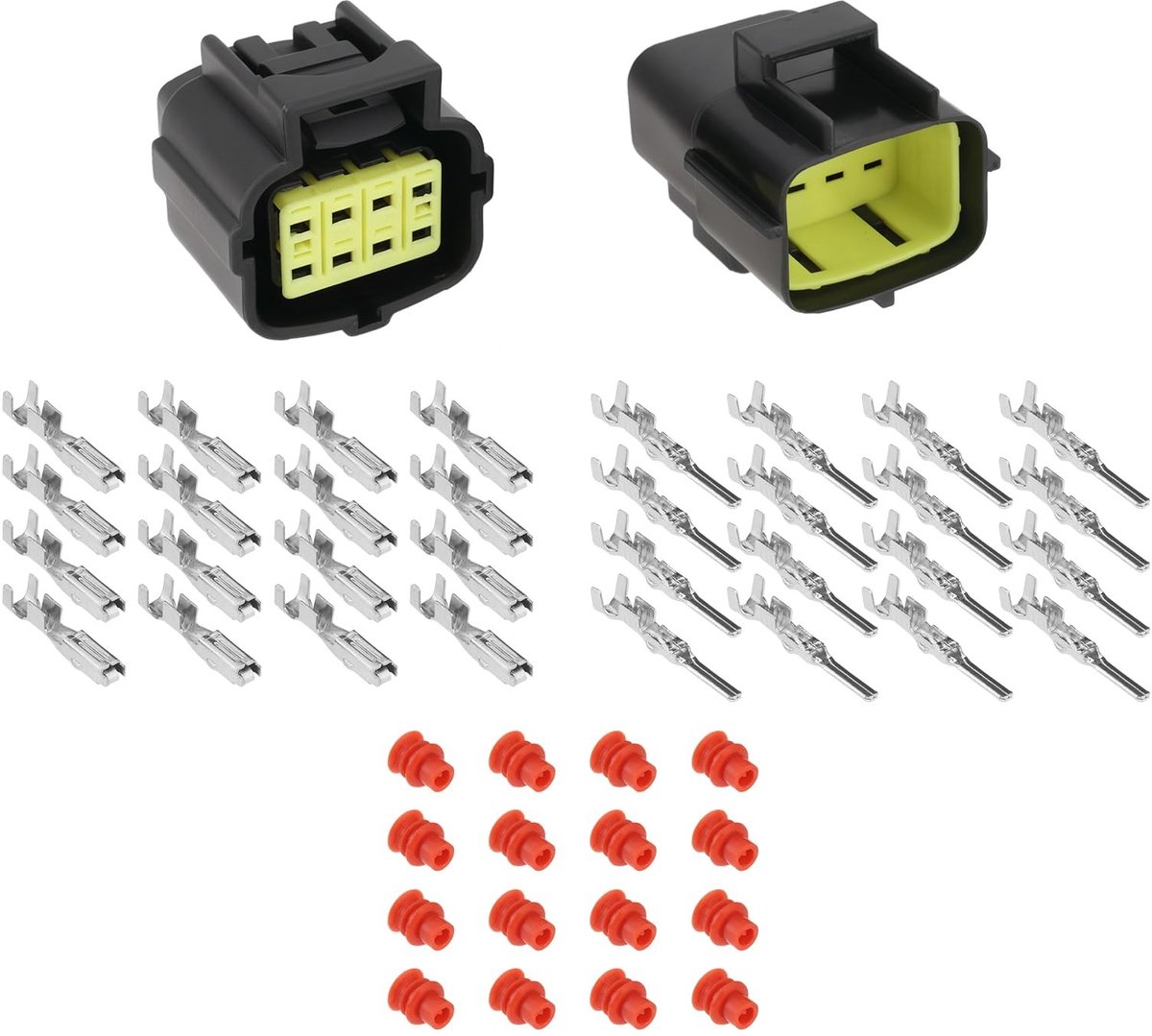 Dailygoods - 2 Sets van 8 Pin Waterdichte Elektrische Connector Plug Kit