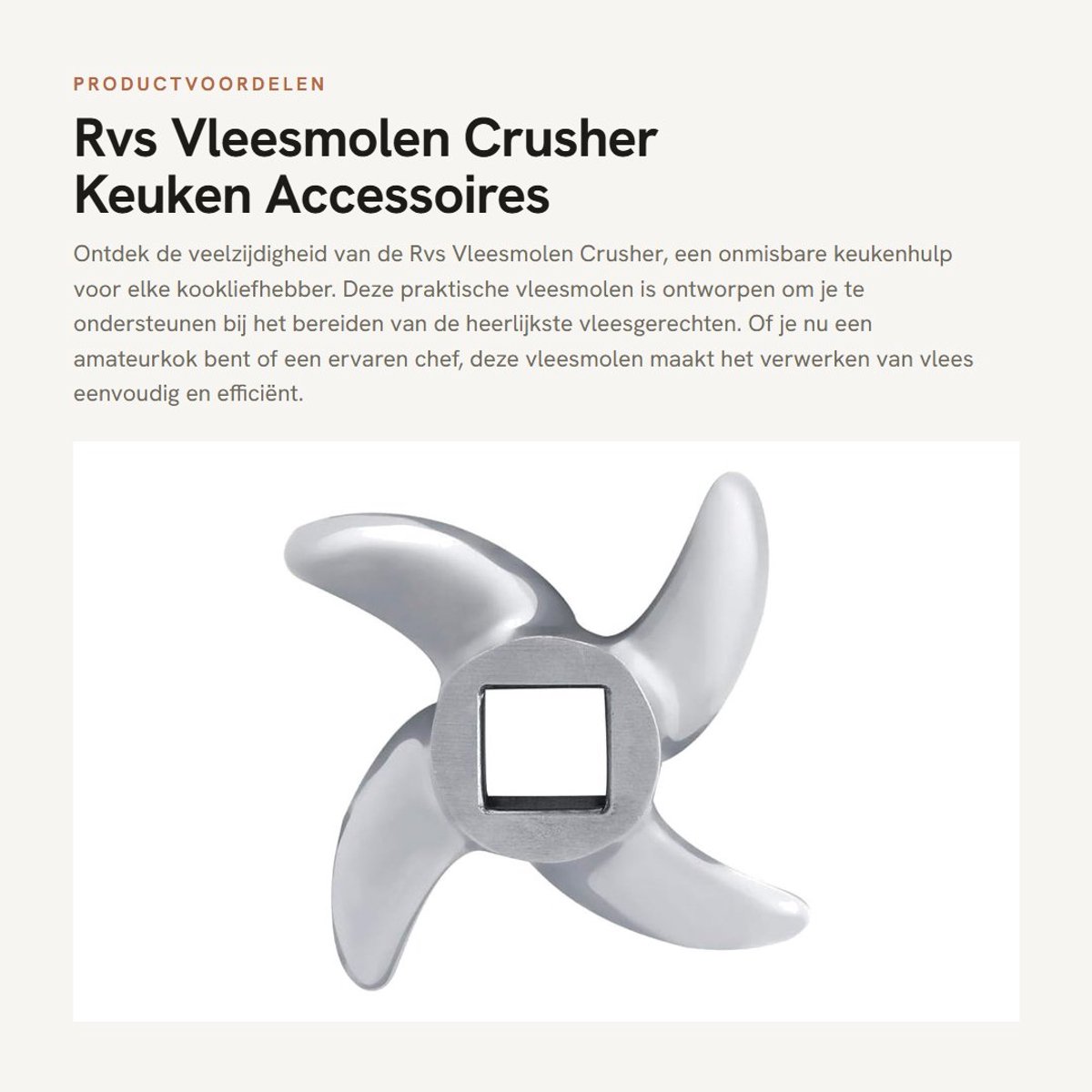 Dailygoods- Vleesmolen RVS - Vleesmolen Mes - Keuken Accessoires - Familie Assistent - Hoogwaardige Kwaliteit - Praktisch Ontwerp - Vleesmolenmes