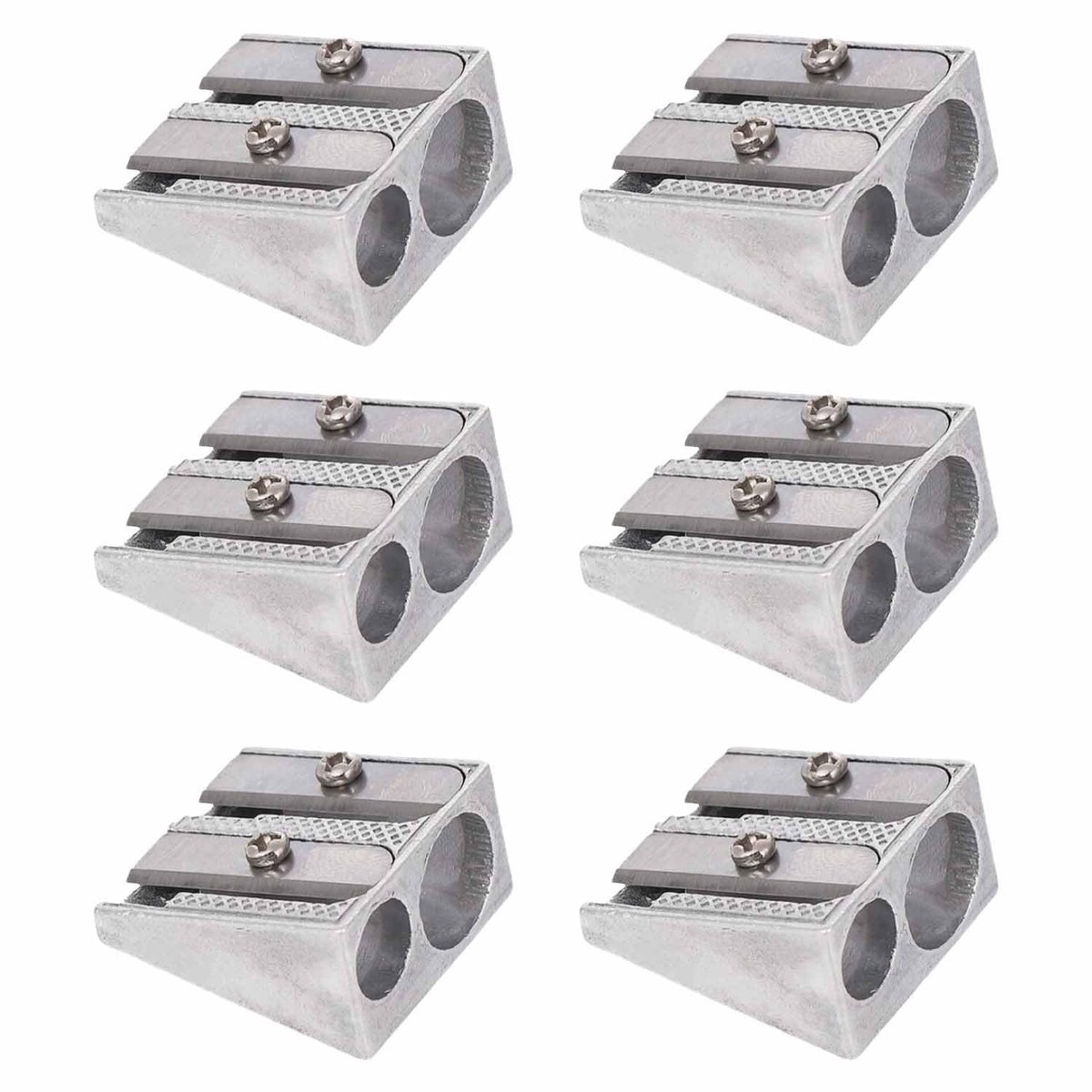 Dailygoods- Puntenslijper Antislip - Metalen Puntenslijper - Dubbel Gat - Compact - Lichtgewicht - Voor School/Kantoor - Potloodslijper