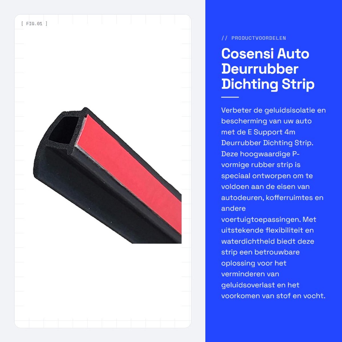 Dailygoods- Deurrubber 4m P-type - Waterdicht - Geluiddicht - EPDM - Vibration Reduction - Hoge flexibiliteit - Deurrubberstrip