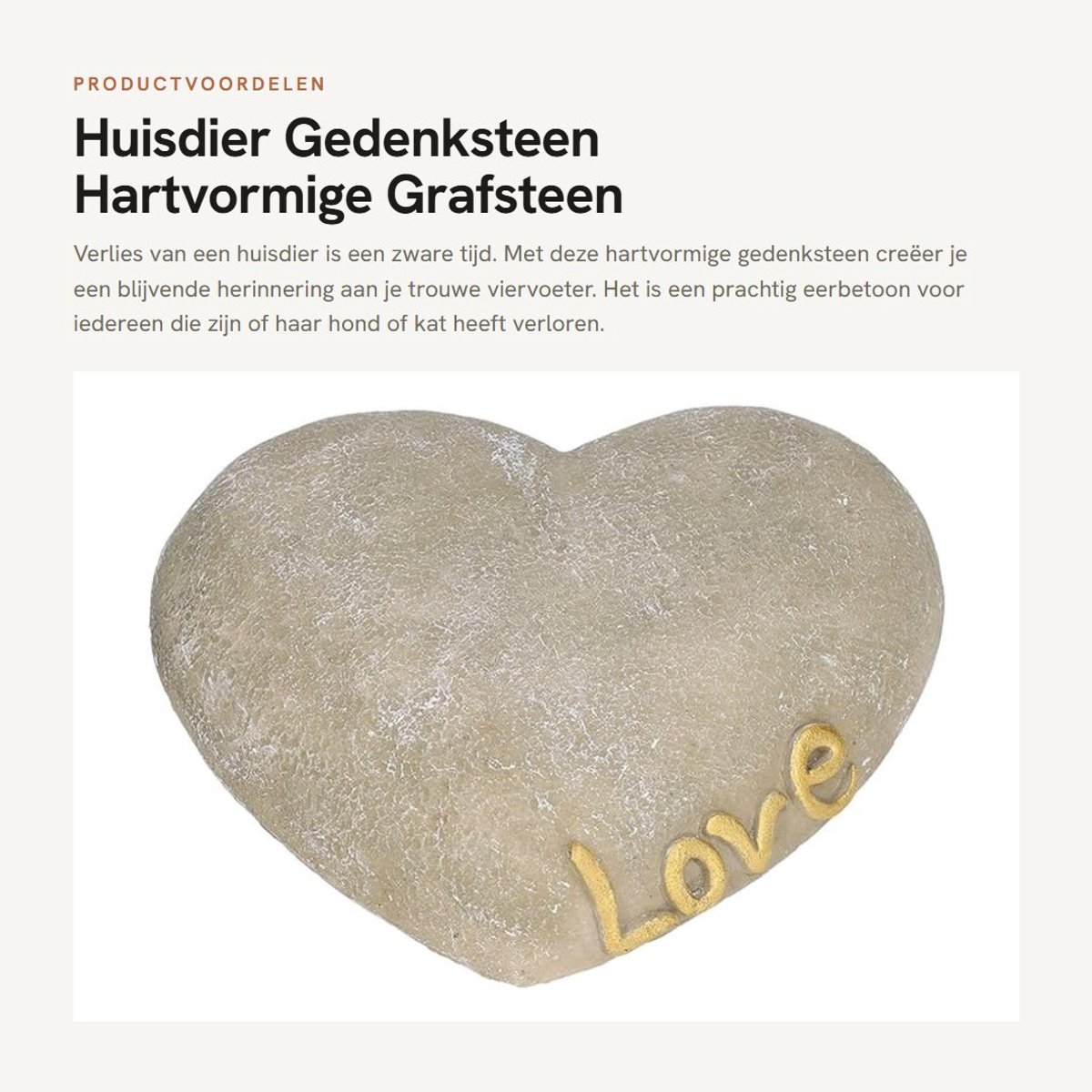 Dailygoods- Gedenksteen Hartvormig - Gedenksteen voor Huisdieren - Gedenkartikelen - Grafdecoratie - Weerbestendig - Duurzaam Harsmateriaal - Huisdier Grafsteen