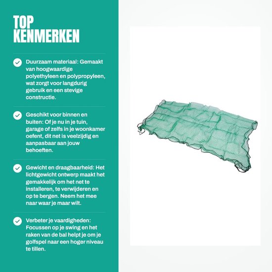 Dailygoods- Golfnet 3x3m - Duurzaam Polyethyleen/Polypropyleen — afbeelding 2