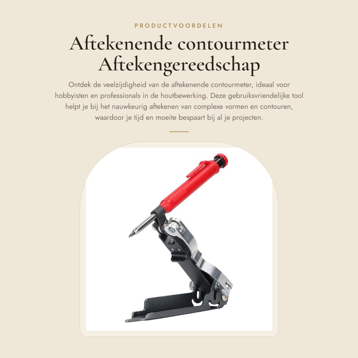 Dailygoods- Contourmeter Aluminiumlegering - Aftekenhulp - Multifunctioneel - Drie Meetmodi - Duidelijke Schaal - Veiligheid en Comfort - Aftekeninstrument