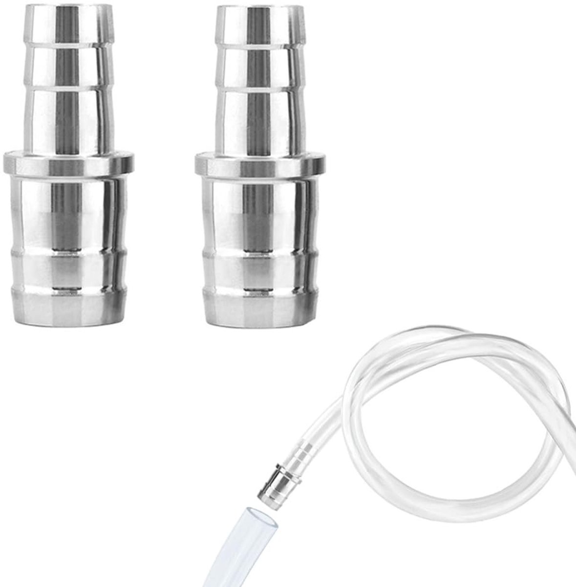 Dailygoods - Aquariumslang-verloopstuk - Slangadapter - Roestvrij staal - Zilver - Aquariumaccessoires - Waterfilter-adapter - Geschikt voor watersyst...