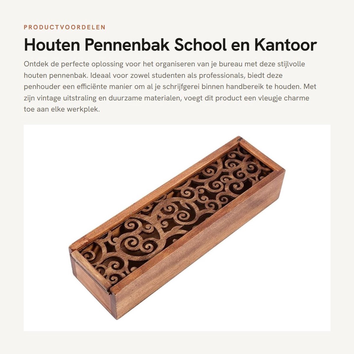 Dailygoods- Potlooddoos Hoogwaardige Houten Opbergdoos - Bureau Organizer - School/Office Gebruik - Vintage Design - Lichtgewicht - Duurzaam Materiaal - Pennenbak