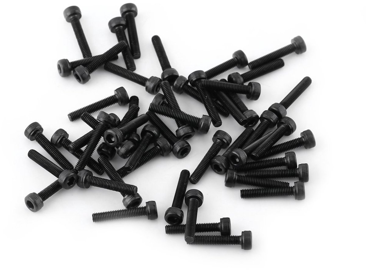 Dailygoods- Schroefset 12.9-gelegeerd Koolstofstaal - M3 Schroeven - Zwart Hex Inbusbouten - 24 Stuks - Bevestigingsmateriaal - Ideaal voor Krappe Ruimtes - Inbusbout