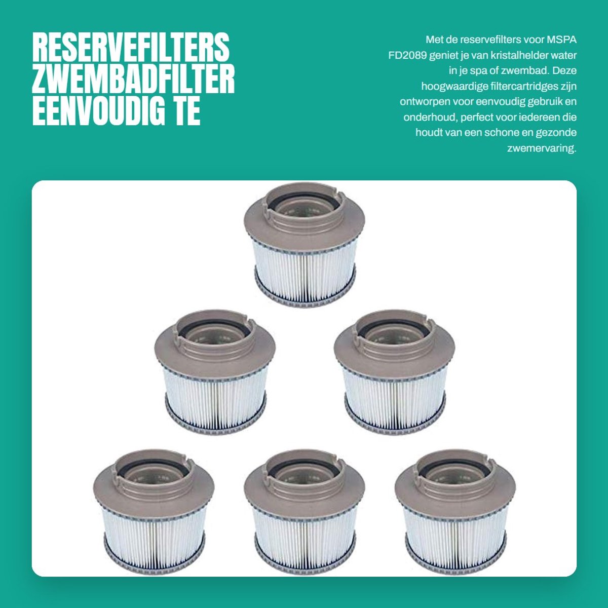 Dailygoods- Filtercartridge - 6 Stuks - Eenvoudig te Reinigen