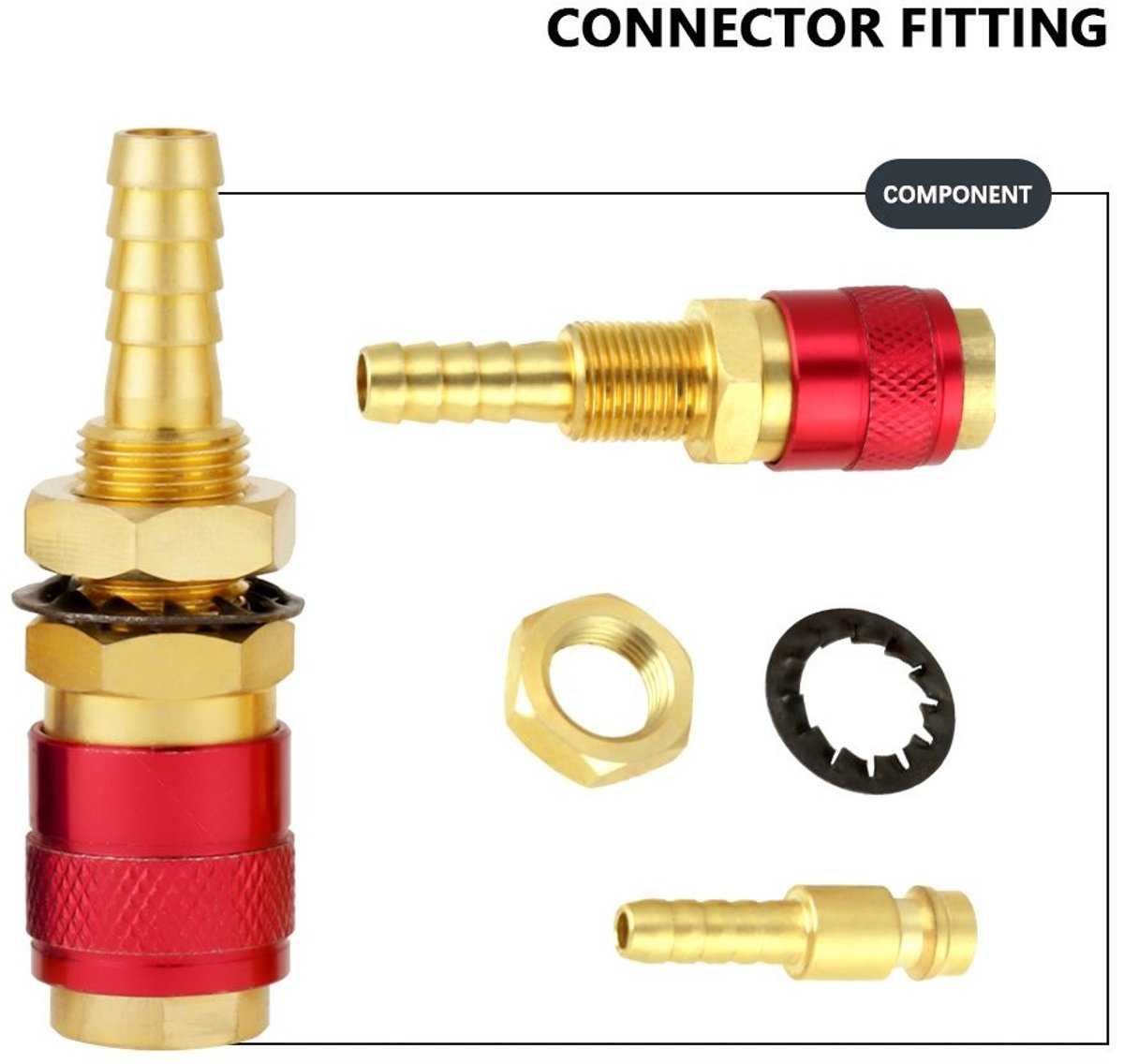 Dailygoods - Watergekoelde Adapter Set - Lasbranders - Hoogwaardig Messing - Snelkoppeling - Eenvoudige Installatie