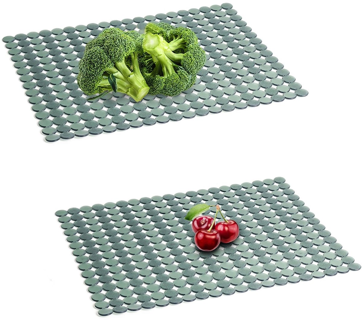 Dailygoods- Gootsteenmat Antislip - Set van 2 - 30 x 40 cm - PVC - Decoratieve Gootsteenbescherming - Duurzaam en Snijbaar - Wastafelmat
