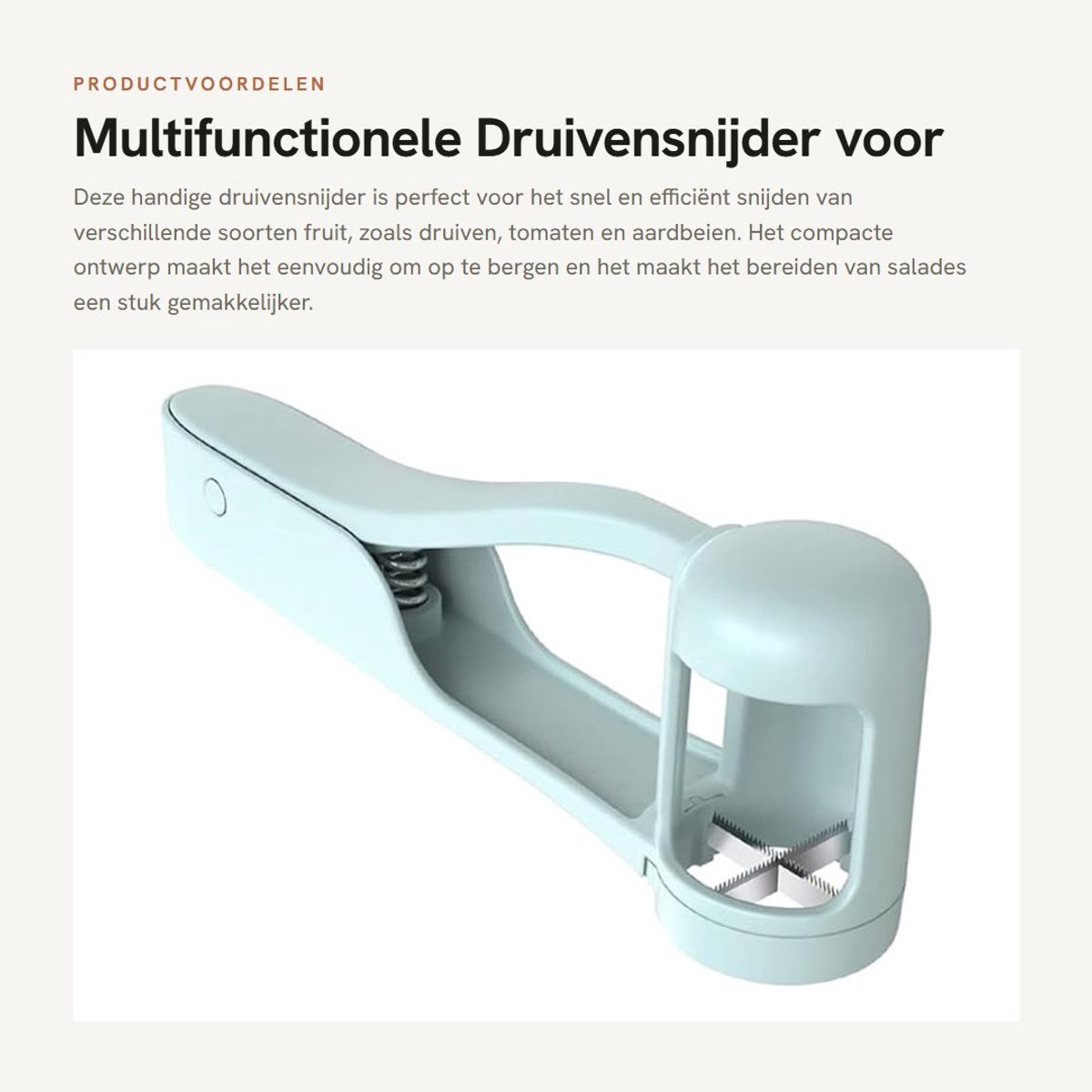 Dailygoods- Druivensnijder - Roestvrijstalen Keukengadget - Aardbeiensnijder - Tomatensnijder - Groentesnijder - Eenvoudig Schoonmaken - Fruitsnijder