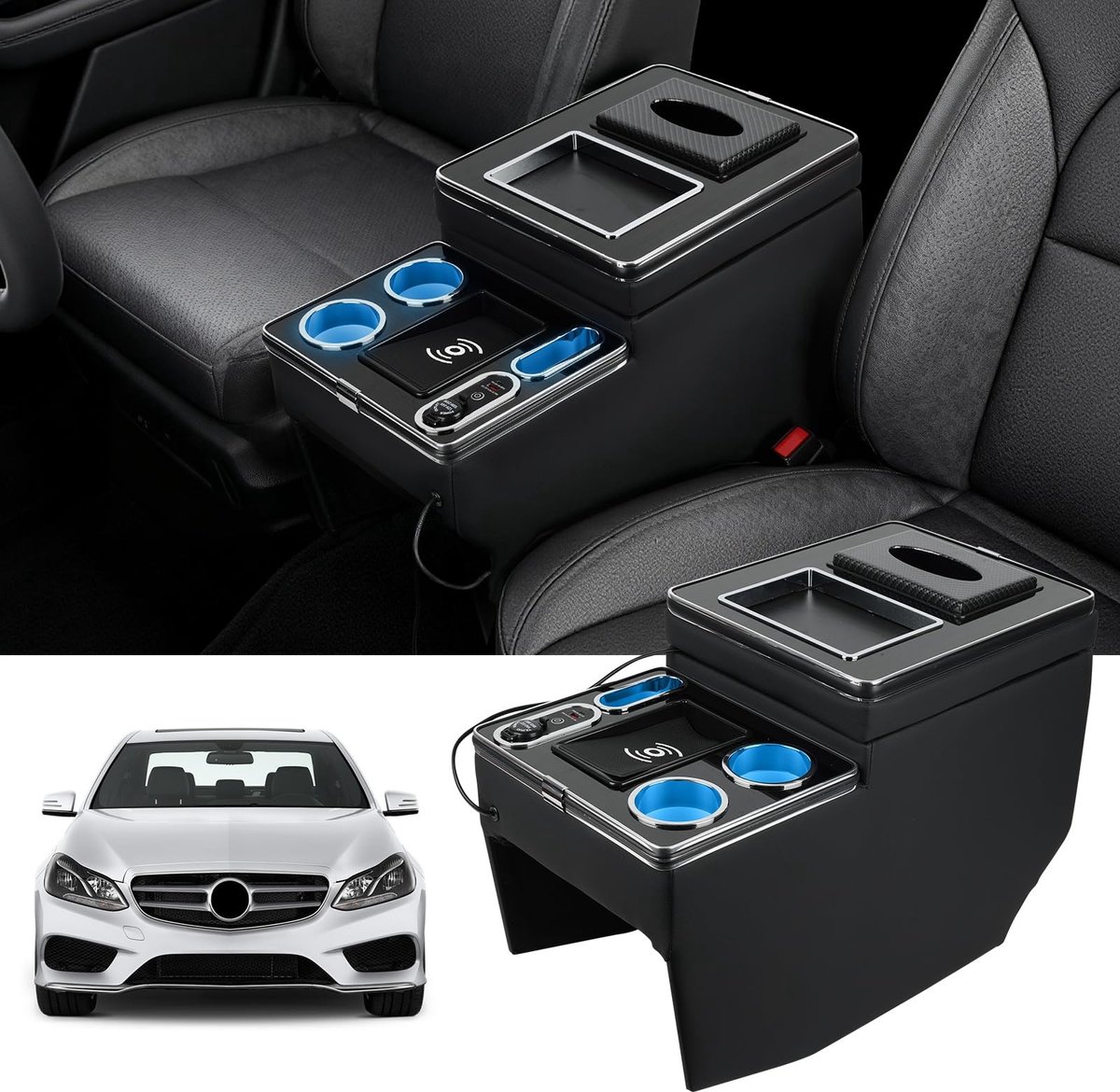 Dailygoods- Armsteun Box Center Console Organizer - Compatibel met V-Klasse V220/V260/V250/W447 - Modellen 2014-2022 - Duurzaam - Ruimtebesparend - Handig ontwerp
