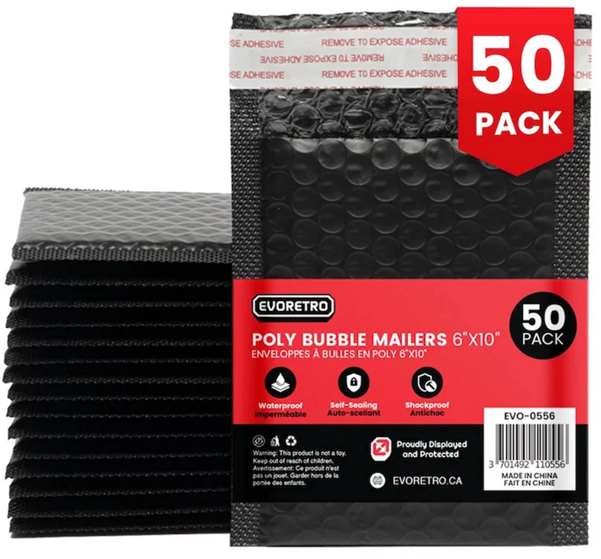 EVORETRO - Bubble Mailers voor Trading Cards - 50 stuks - Bubbelenvelop