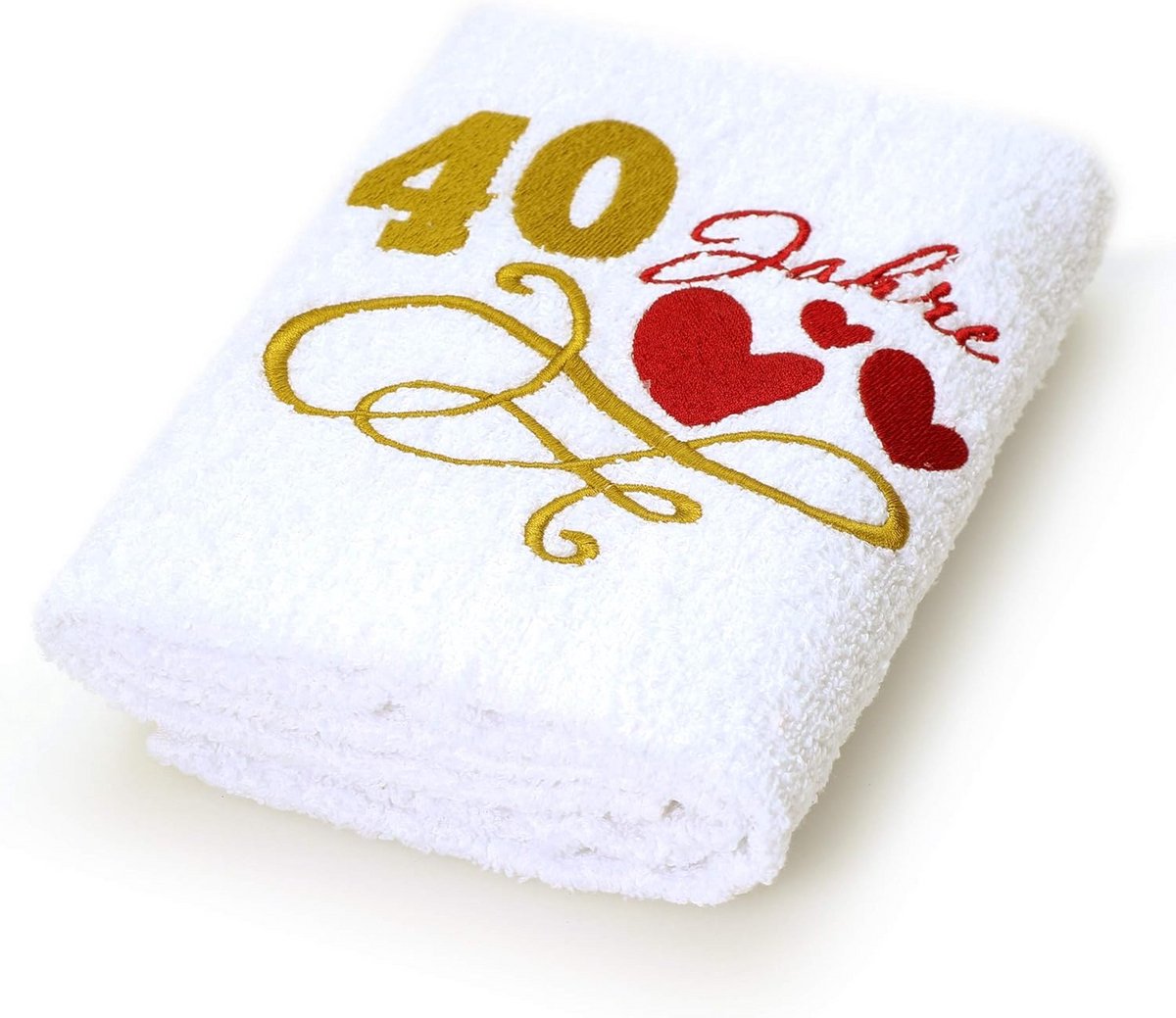 Handdoek Hartjes - Verjaardagscadeau - Vieren speciale dag - Geborduurd ontwerp - 50 x 100