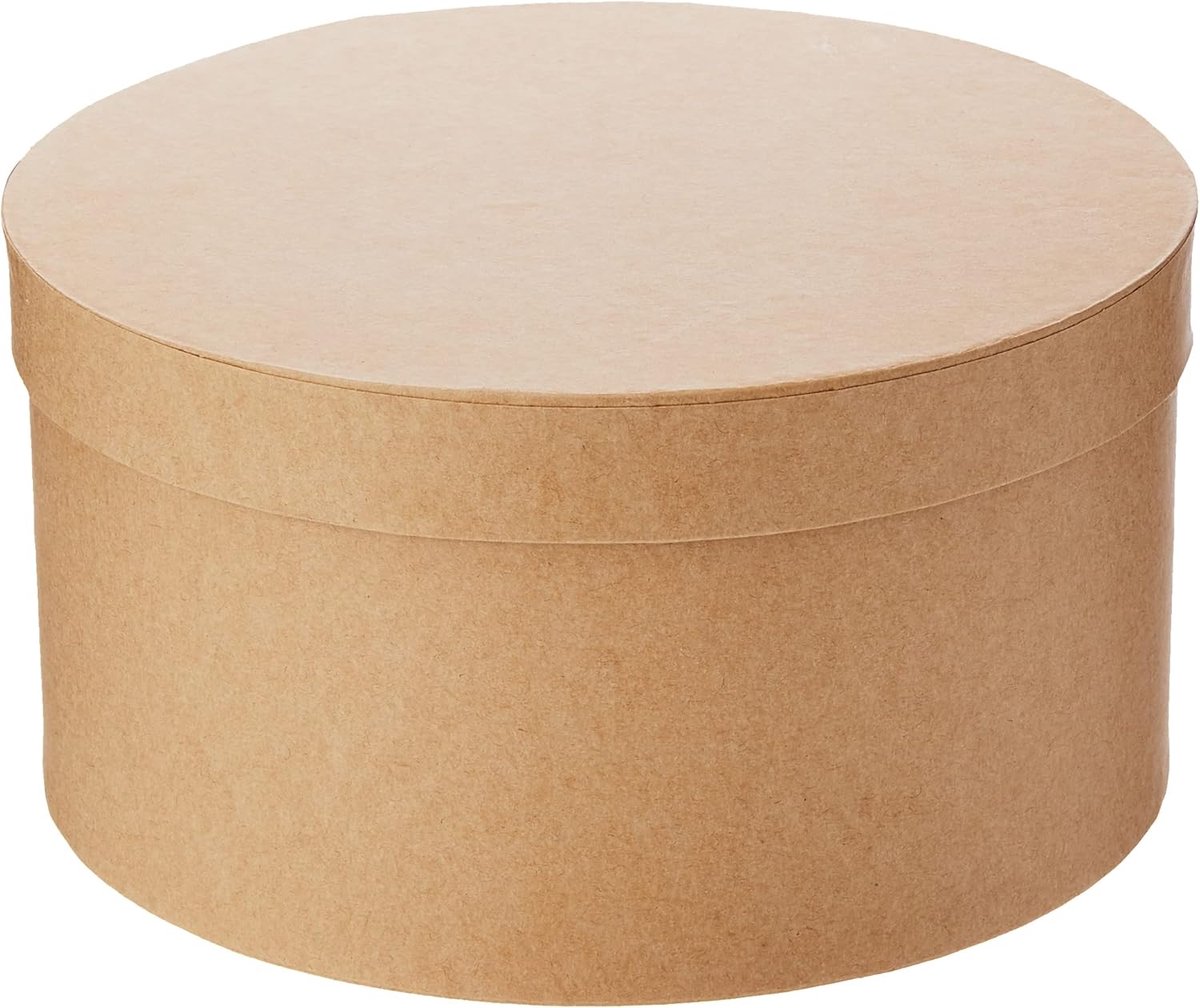 Ronde Doos - Kartonnen Box - Decoreren en Knutselen - FSC Gecertificeerd - 18 x 9.5 cm - Natuurlijk