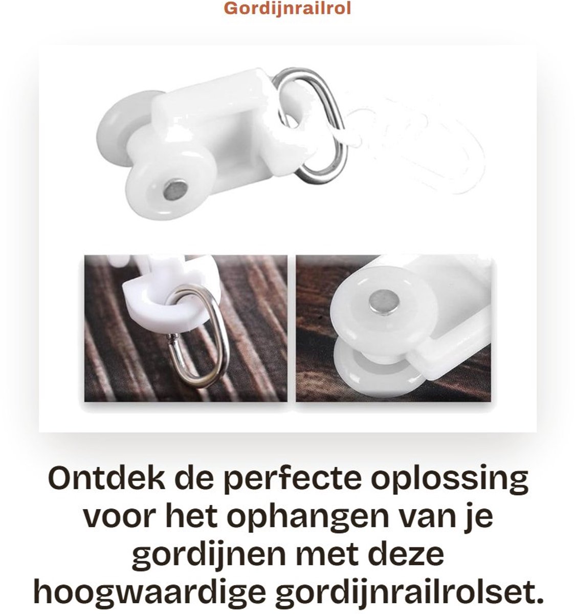 Dailygoods- Gordijnrailrol 100 Stuks - Kunststof Accessoires - Gordijnhaken - Duurzaam - Eenvoudig te Installeren - Formaat 2,5 x 1,4 cm - Gordijnaccessoires