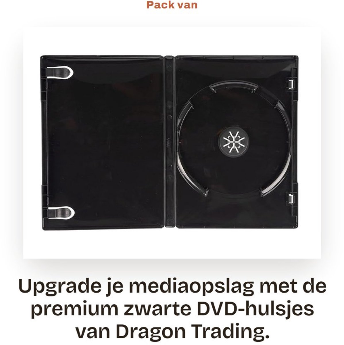 Dailygoods - Pack van 25 Premium Zwarte DVD Hulsjes - Duurzame Opbergoplossing van Dragon Trading