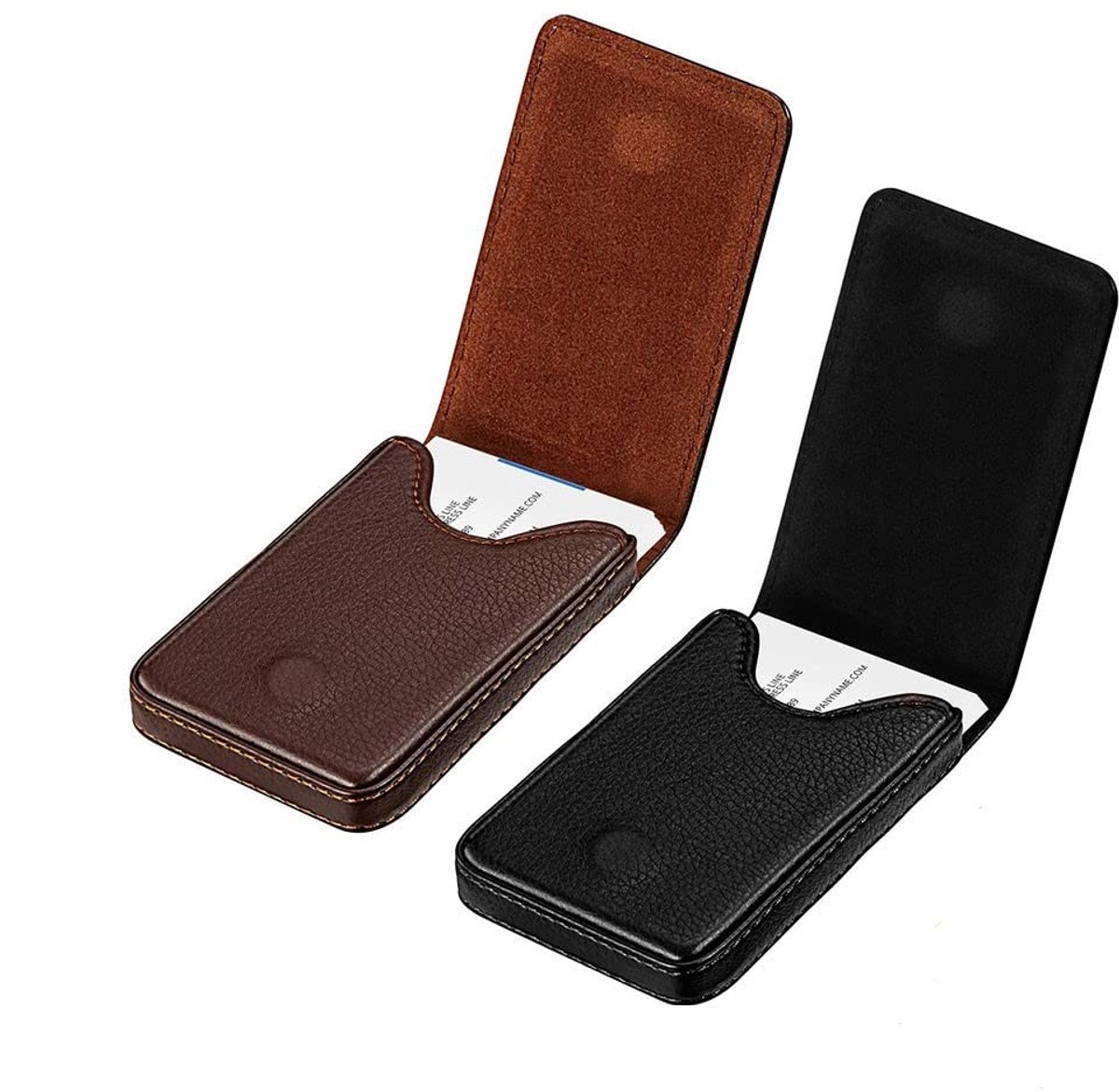 Dailygoods- Visitekaarthouder PU-leer - Slank ontwerp - Magnetische sluiting - Voor 20-25 kaarten - Minimalistisch - Hoogwaardige kwaliteit - Kaarthouder