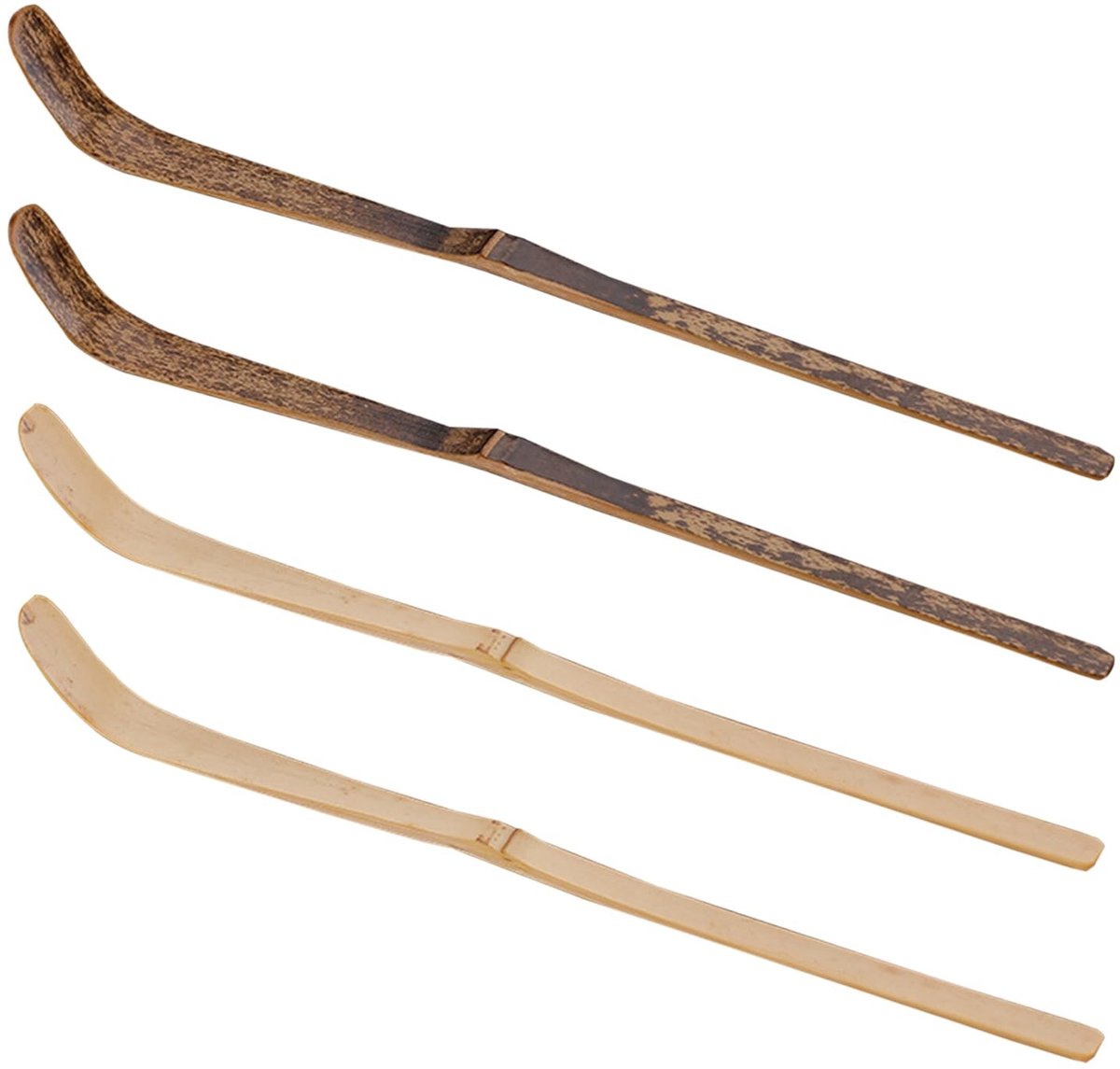 Dailygoods- Theelepels 2 Stuks - Houten Lepels - Matcha Mengstaafjes - Keukengerei - Bamboe - 18 cm Lang - Theelepelset