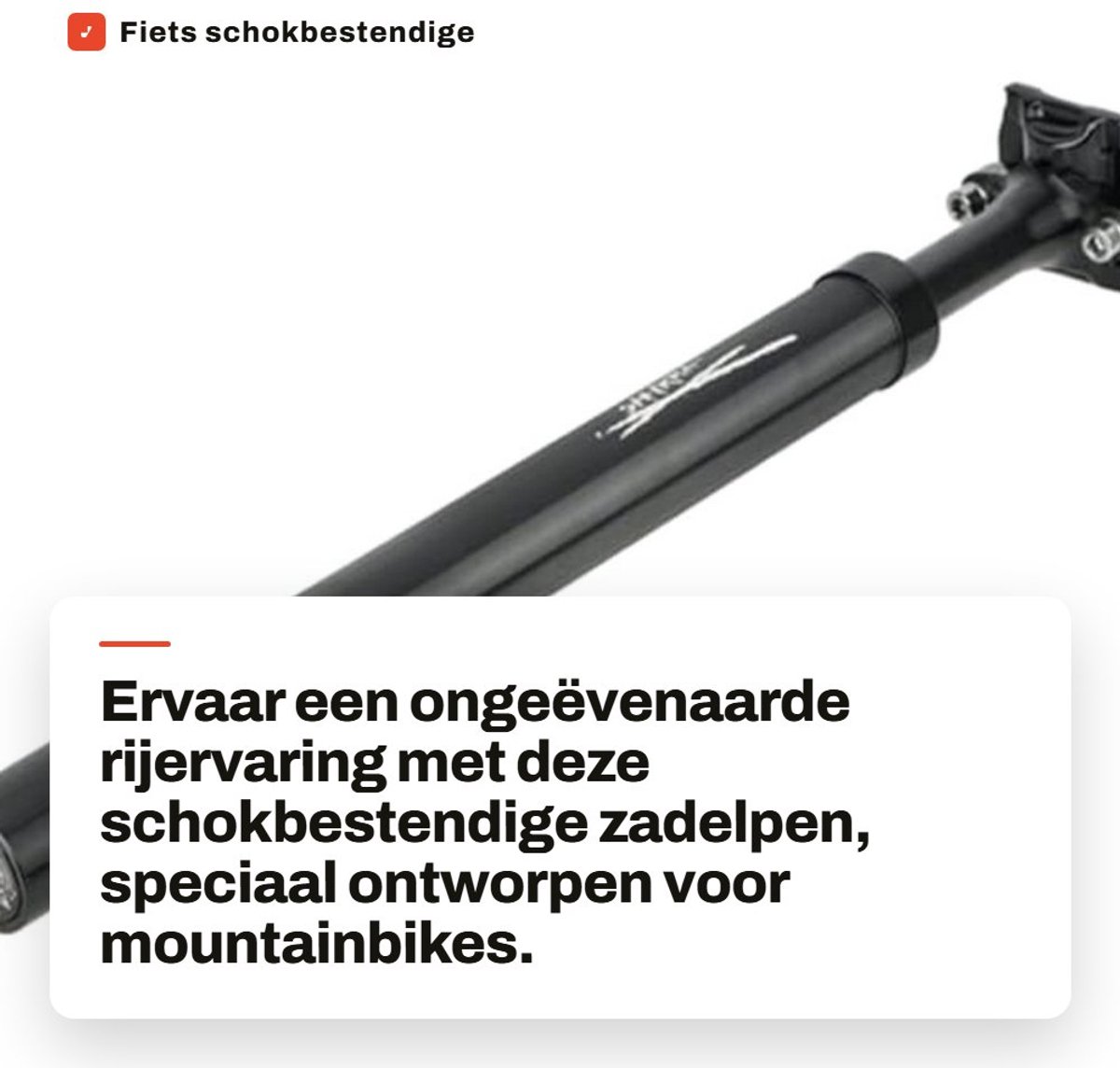 Dailygoods- Schokbestendige Zadelpen 30,4 x 400 mm - Zadel - Schokdemper - Ophangingsysteem - Fietsuitrusting - Metalen Constructie