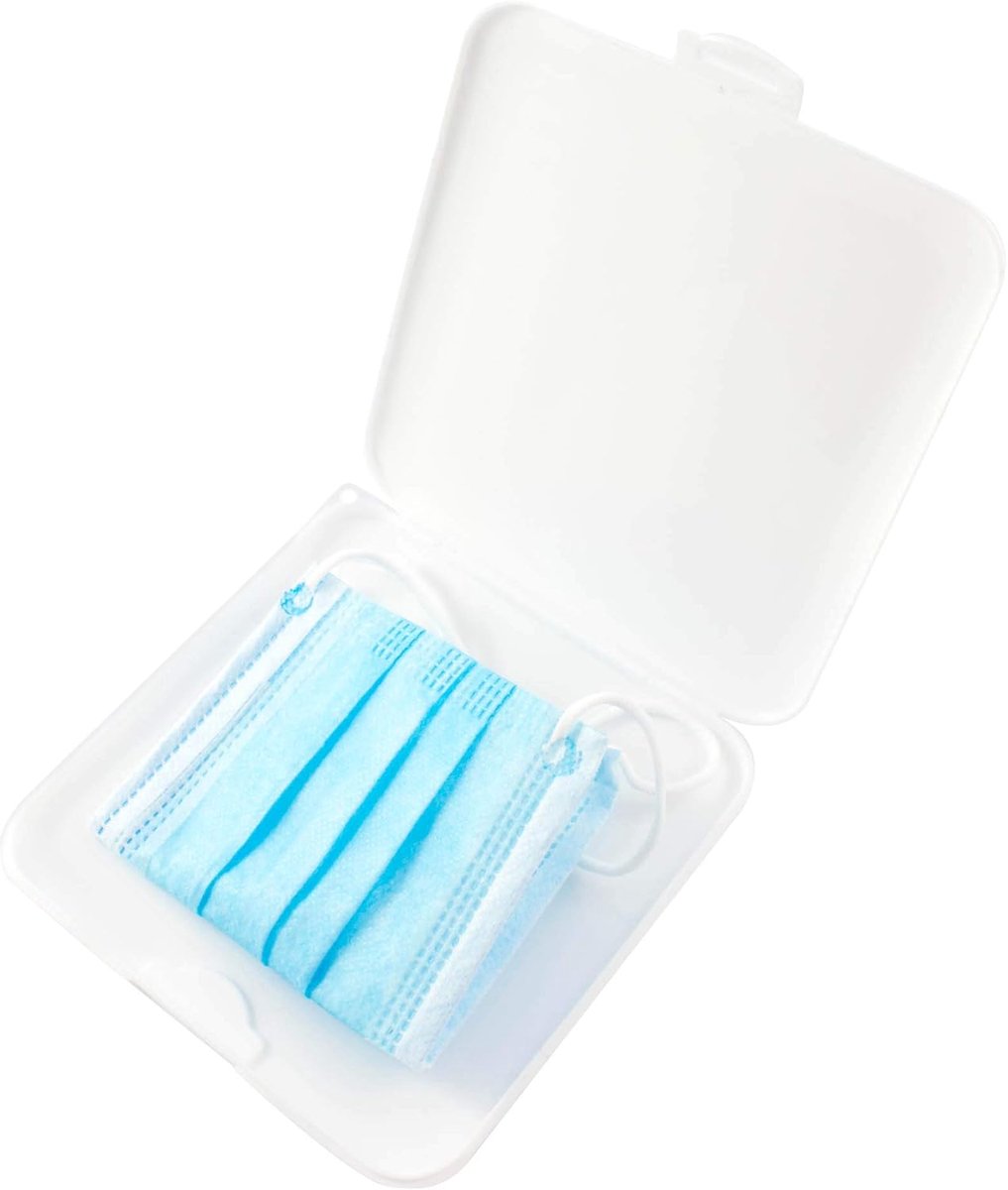 Maskers Doosje - Opbergdoos Maskers - Maskers Beschermen - Draagbare Organizer - 14 cm - Wit
