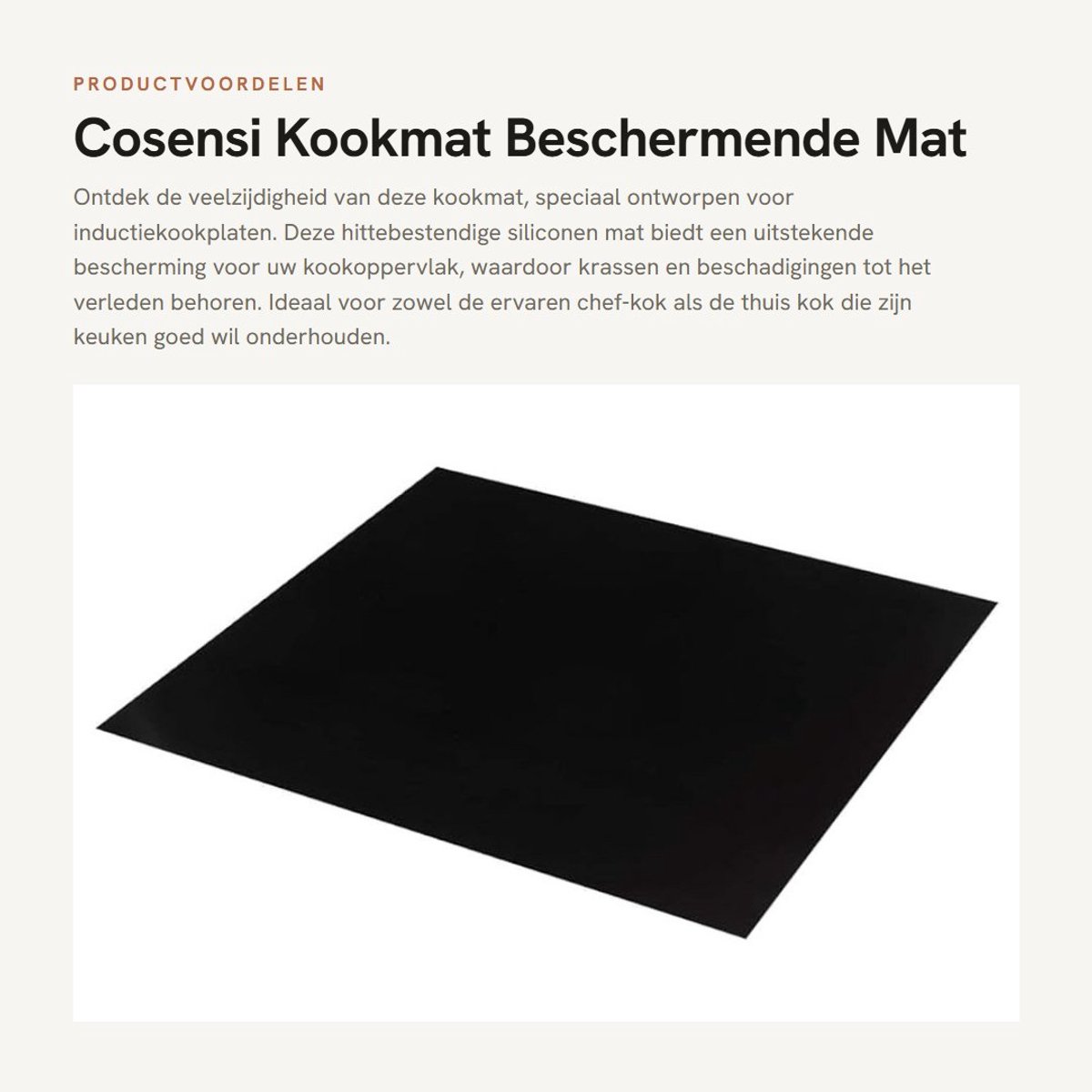 Dailygoods- Kookmat Hittebestendig 25x35 cm - Siliconen Inductie Beschermer - Duurzaam - Slijtvast - Gemakkelijk te Reinigen - Hoge Temperatuurbestendigheid tot 250 °C - Inductiekookplaatmat