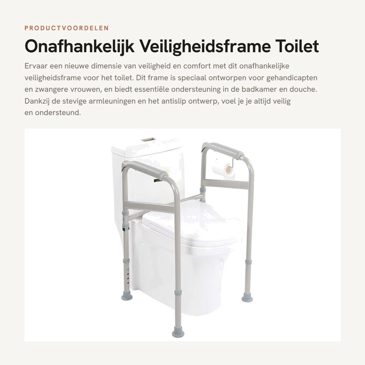 Dailygoods- Veiligheidsframe Verstelbaar - Antislip Houder - Ondersteuning voor Toilet - Armleuningen - Koolstofstaal - Inklapbaar - Toiletsteun