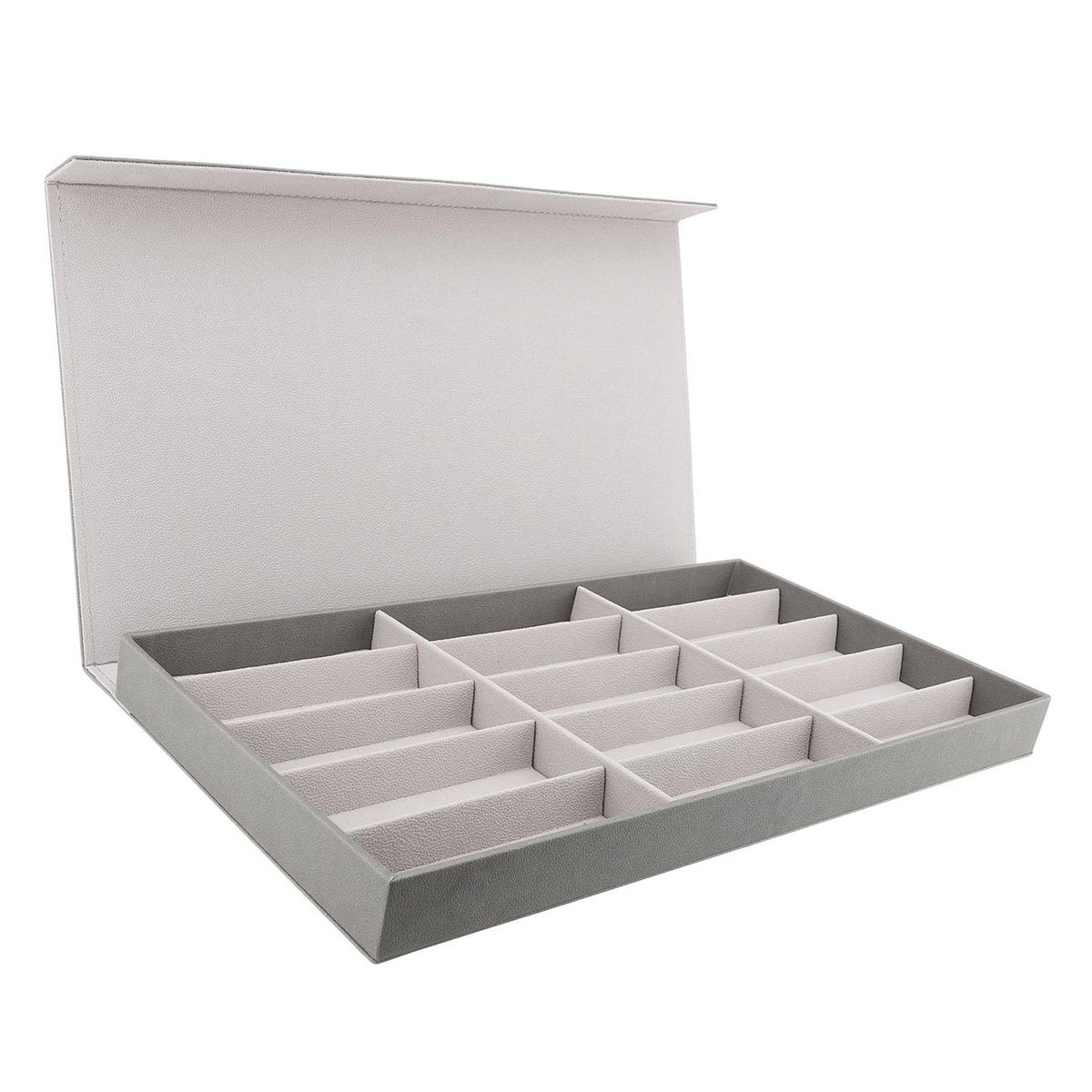 Dailygoods- Zonnebrilhouder met 15 Compartimenten - Brillenhouder - Organizer - Display Case - Velvet - Bescherming tegen Krassen - Brilhouder