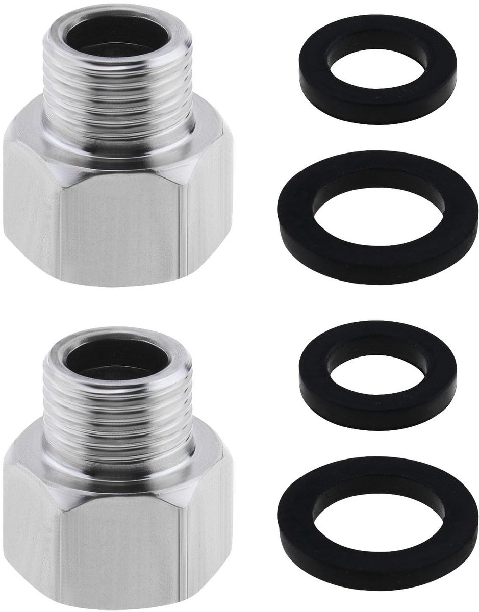 Dailygoods - Reducer Adapter - Binnendraad tot Buitendraad - Roestvrij staal - Verloopstuk - Perfect voor leidingwerk - 2 stuks