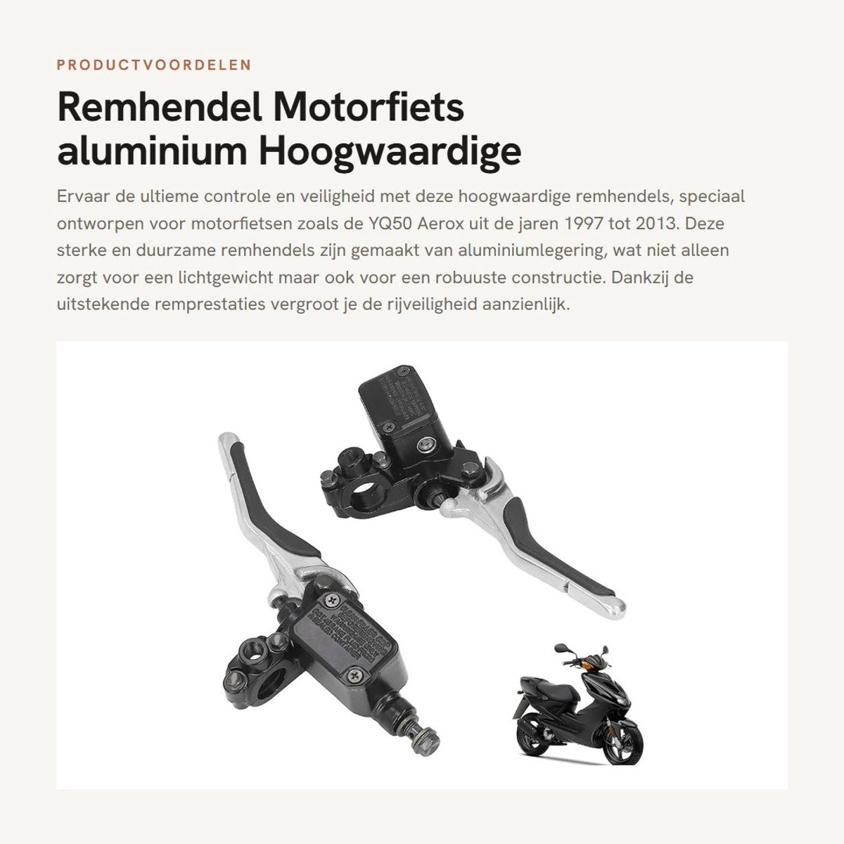 Dailygoods- Remhendel Vervanging voor YQ50/Aerox 1997-2013 - Aluminiumlegering - Links/Rechts - Schokbestendig - Eenvoudige Installatie - Uitstekende Remprestaties - Motorfietsremhendel