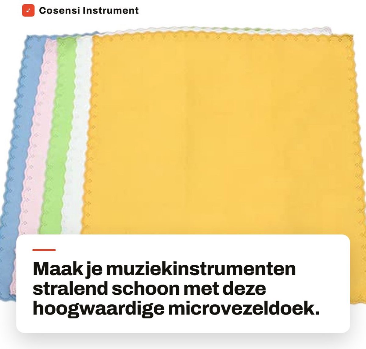 Dailygoods- Microfiber Doek - Schoonmaakdoekjes voor Muziekinstrumenten - Herbruikbaar en Duurzaam - Zachte Oppervlak - Geschikt voor LCD en Laptop - Exquisite Afwerking - Schoonmaakdoek
