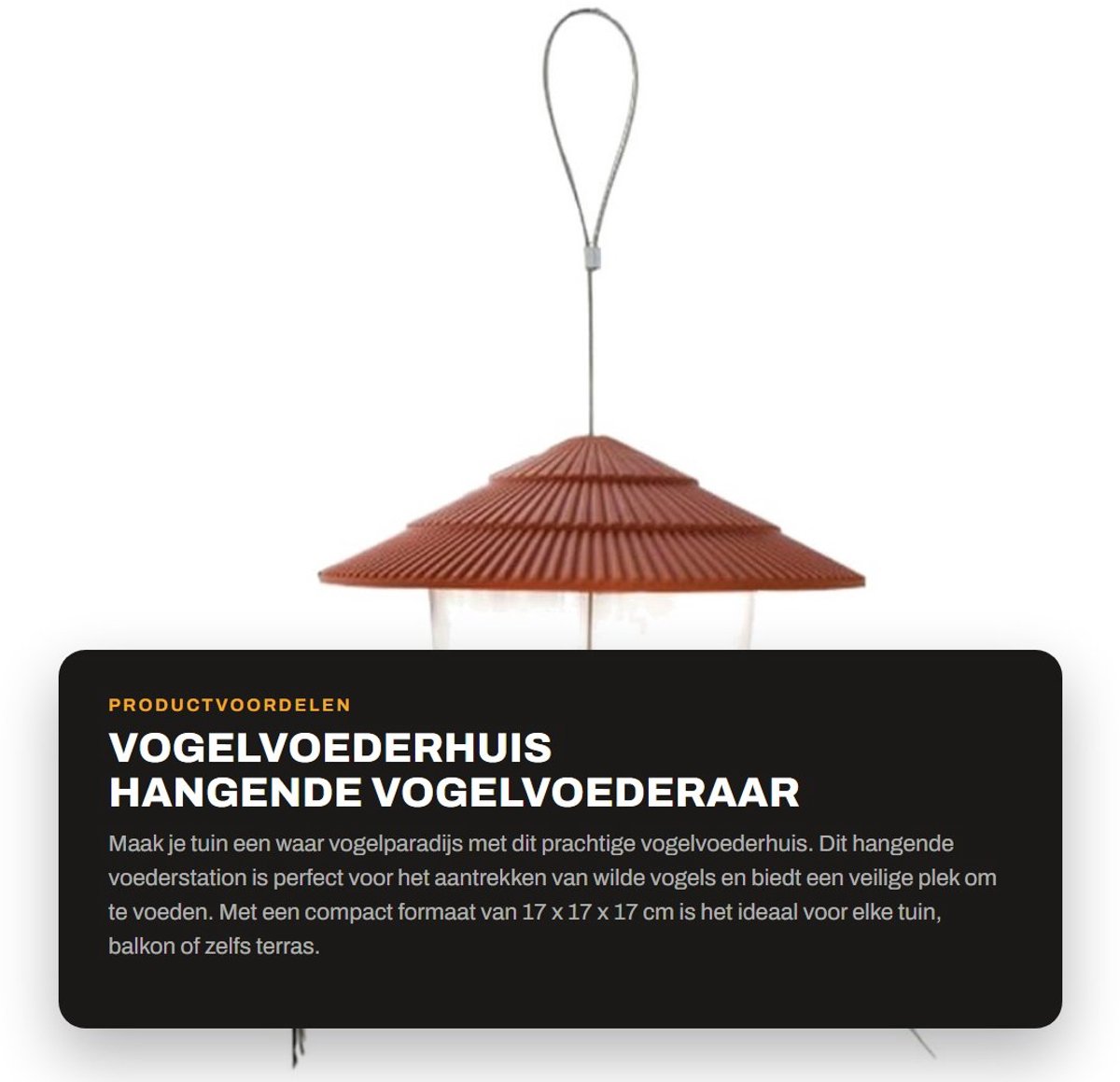 Dailygoods- Vogelvoederhuis - Hangend Voederstation - Voederhuis voor Vogels - Vogelvoederdispenser - Geschikt voor Tuinvogels - Duurzaam Ontwerp