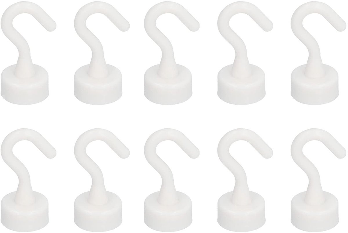 Dailygoods- Magneethakenset 10-delig - Robuuste ABS Haken - Compact - 5 kg Belastbaar - Gebruiksvriendelijk Ontwerp - Lichtgewicht en Duurzaam - Magnetische Haken