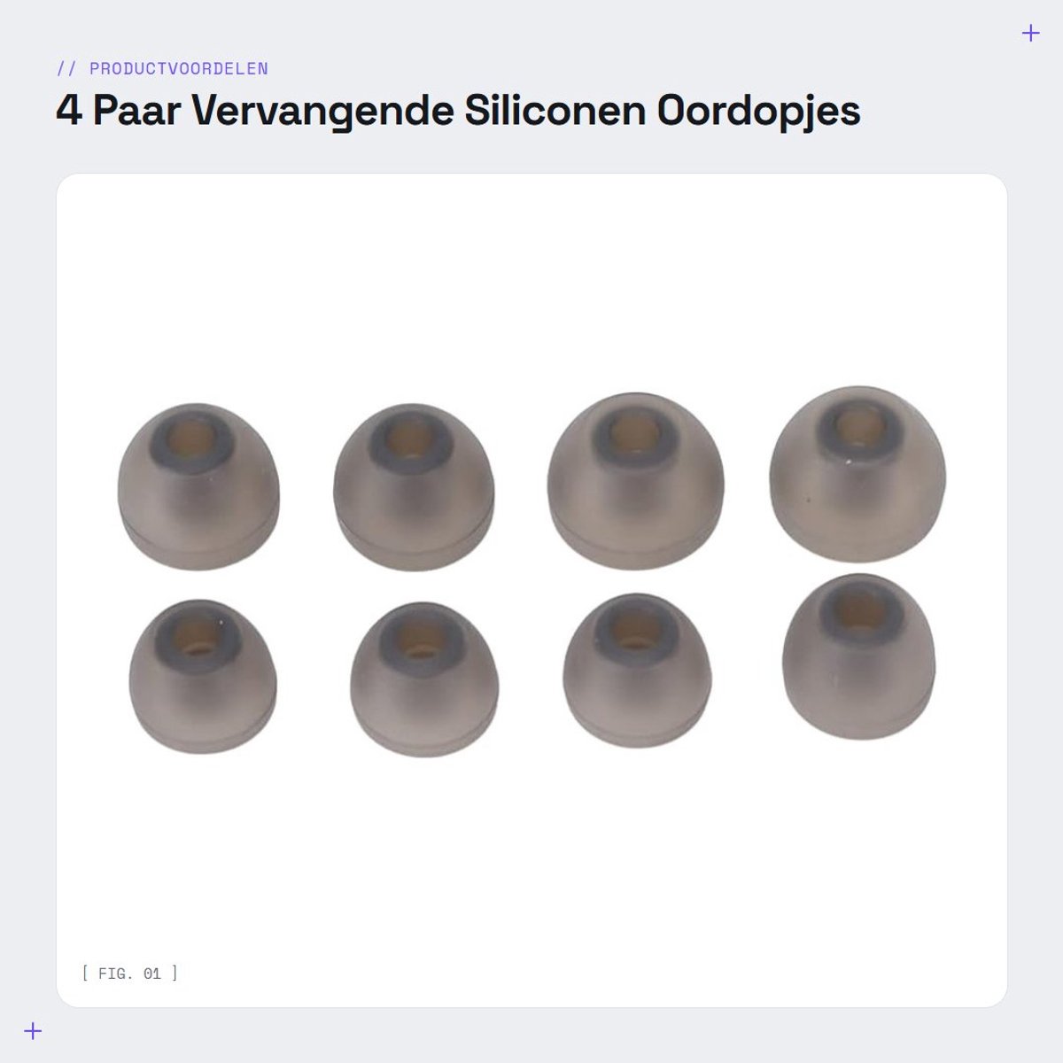 Dailygoods - 4 Paar Vervangende Siliconen Oordopjes voor Hoofdtelefoons