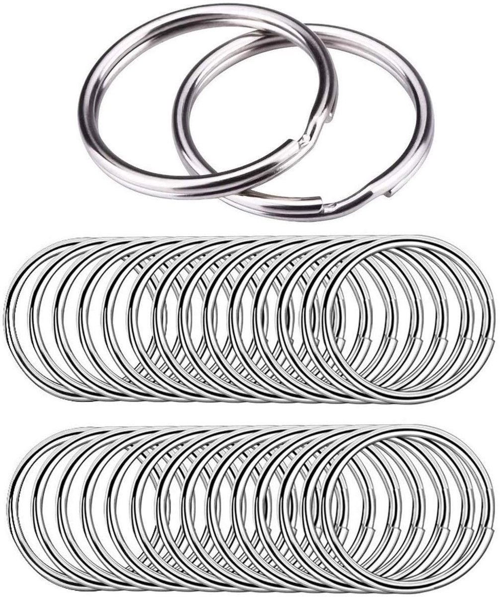 Dailygoods- Sleutelringen 100 Stuks - 25 mm Ronde Sleutelringen - Metalen Splitring - Sleutelhangers - Organiseren van Sleutels - Roestvrij Staal - Sleutelhanger