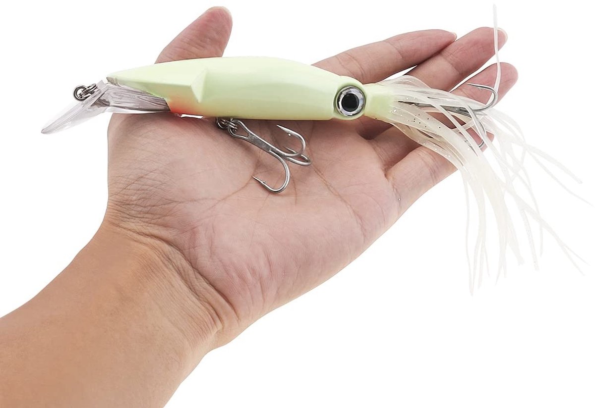 Dailygoods- Kunstaas 14 cm - Octopus/Octopus Snoek - Kunststof - Lichtgevend - Zachte Tentakels - Schokbestendig - Vishaak