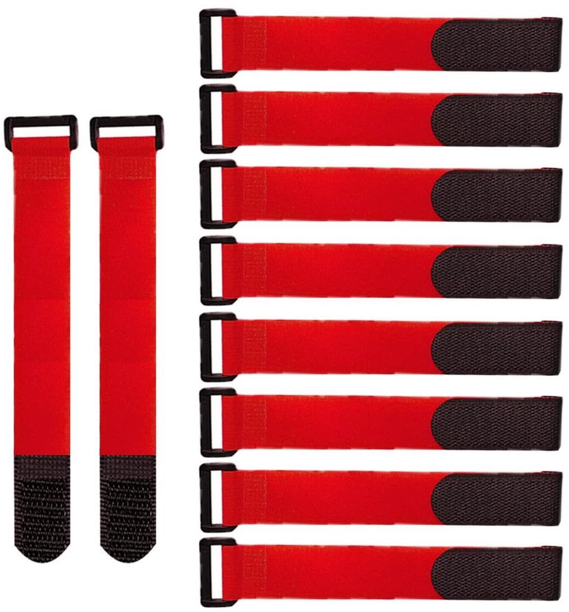 Dailygoods - Nylon Kabelbinders - Herbruikbare Kabelriemen - Multifunctioneel en Verstelbaar - Rood - Kabelbeheersysteem - Voor Thuis en Kantoor - 20...