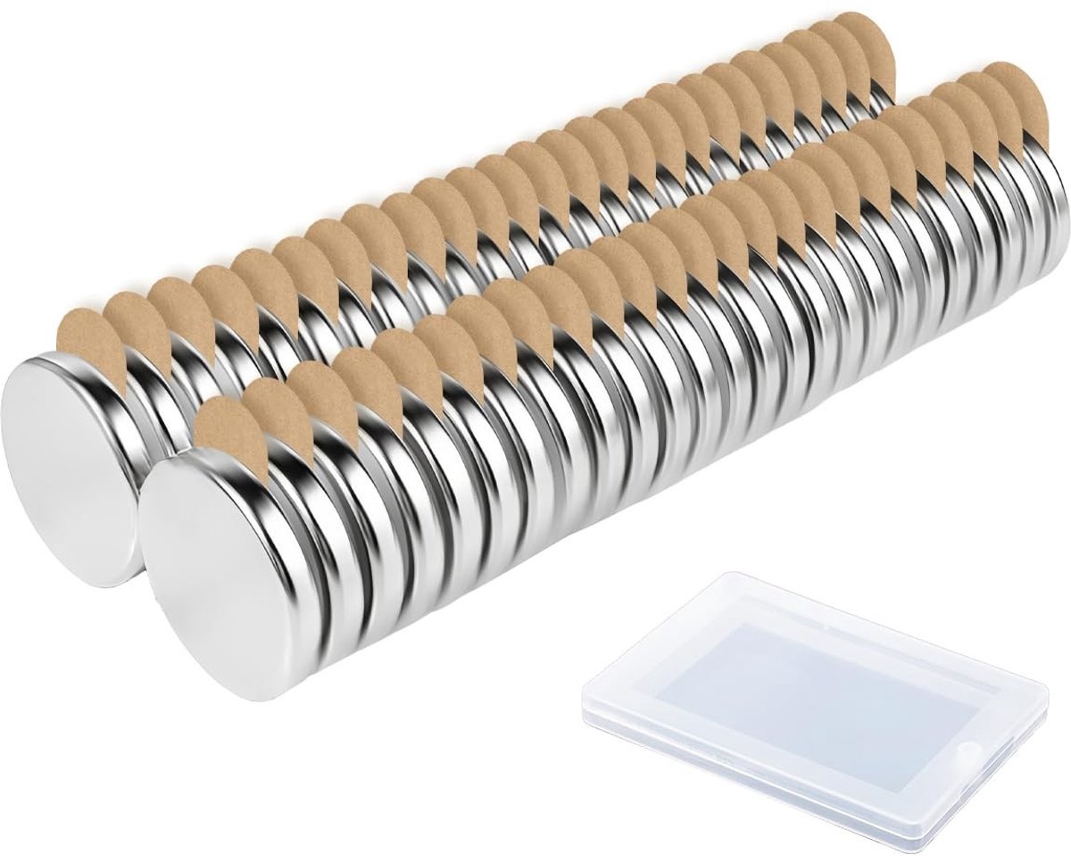 Dailygoods- Neodymium Magneten Sterk - Zelfklevend - Voor Koelkast - Voor Magneetbord - 50 Stuks - 8 x 8 x 1 mm