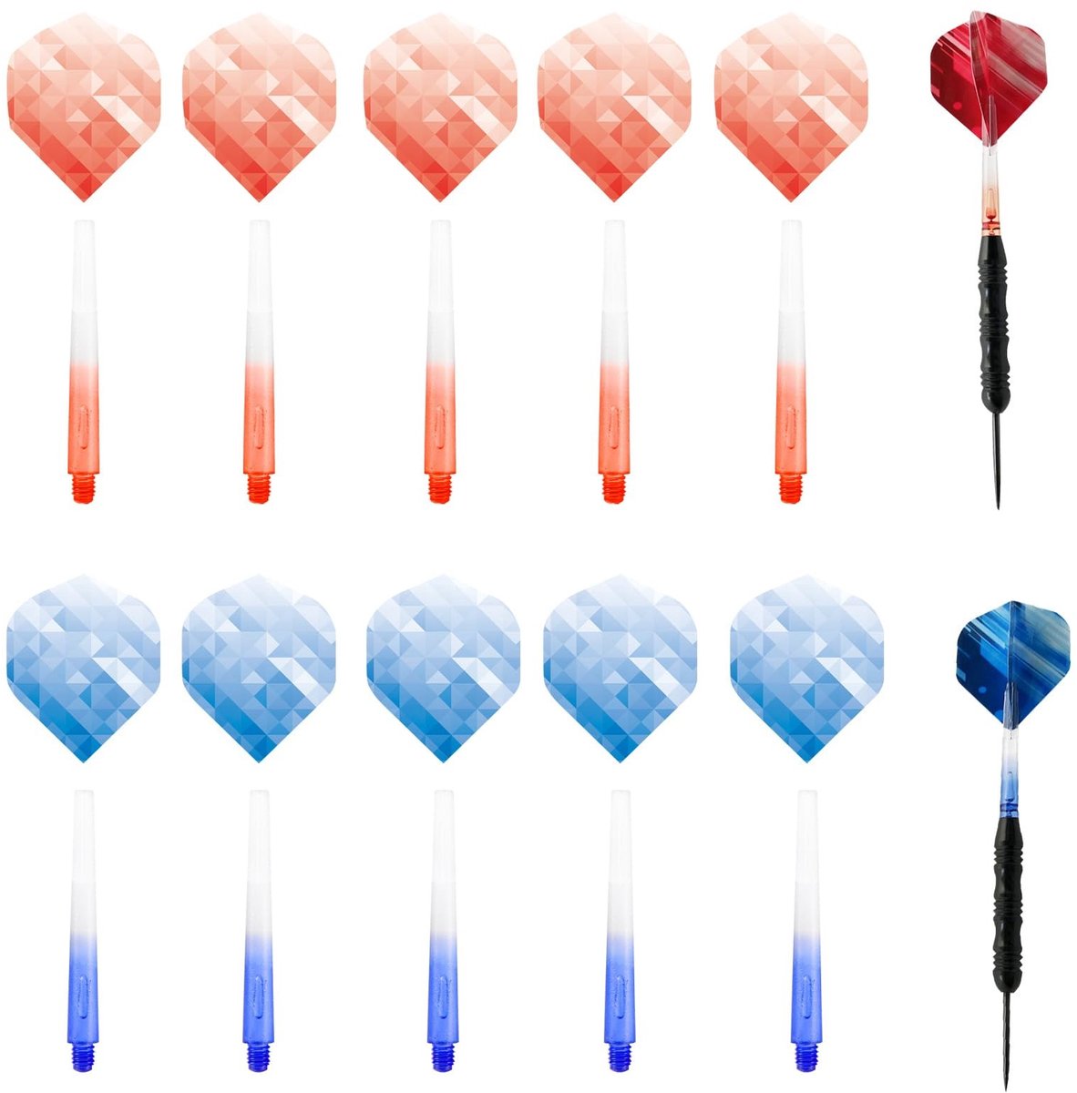 Dailygoods- Dart Flights Set van 12 - Duurzaam Nylon - Antislip - Vervangbare Onderdelen - Precisie Ontwerp - Lichtgewicht en Stevig - Dartaccessoires