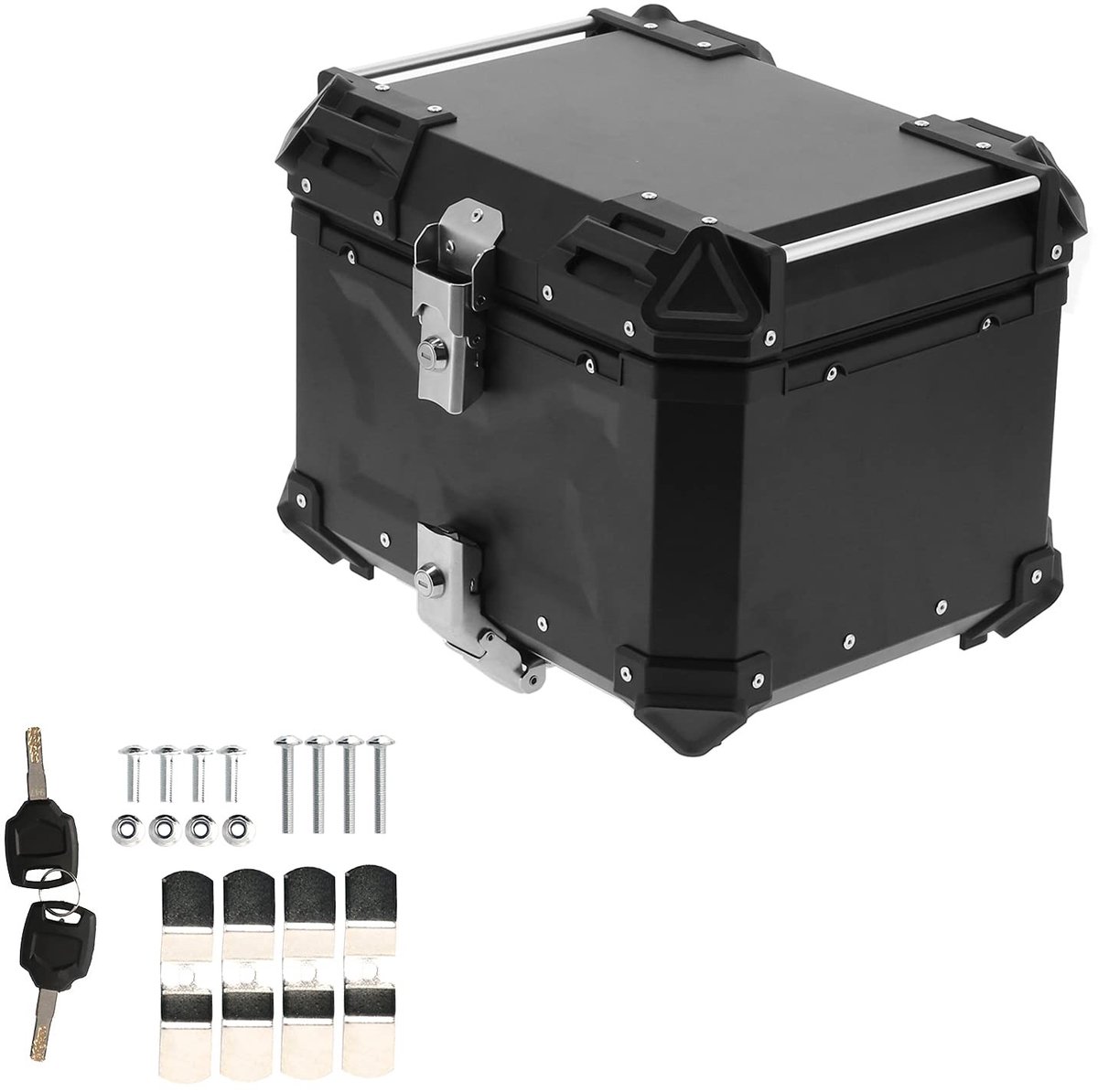Dailygoods- Topcase 45L - Aluminium - Waterdicht - Schokbestendig - Met handgrepen - Voorhelm/Modulaire helm - Motorfiets Bagage