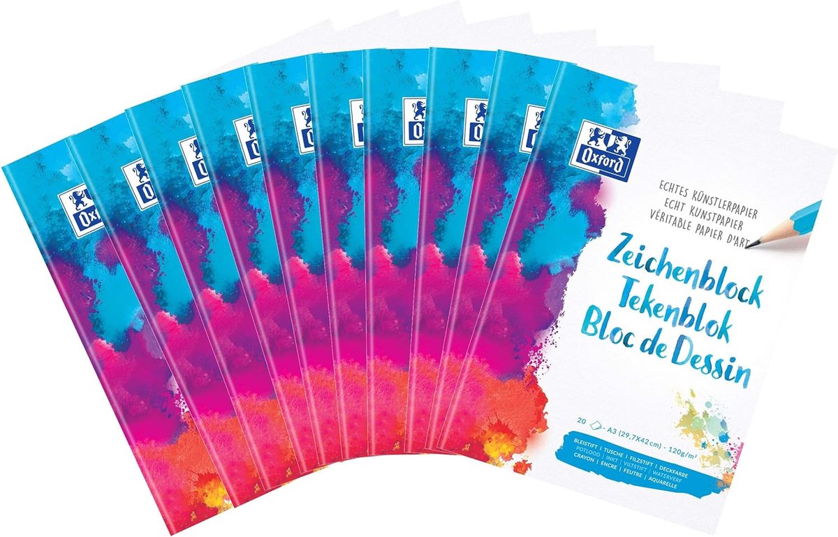 Tekendoos A3 - Papier 10 pak - Creatief bezig zijn - Zuurvrij papier - 10 stuks - Houtskool