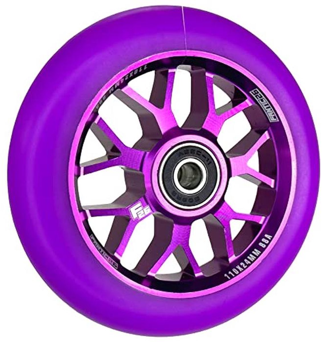 Stuntstep Wiel - Truc Step - Freestyle Rijden - ABEC 11 Lagers - 110 mm - Paars